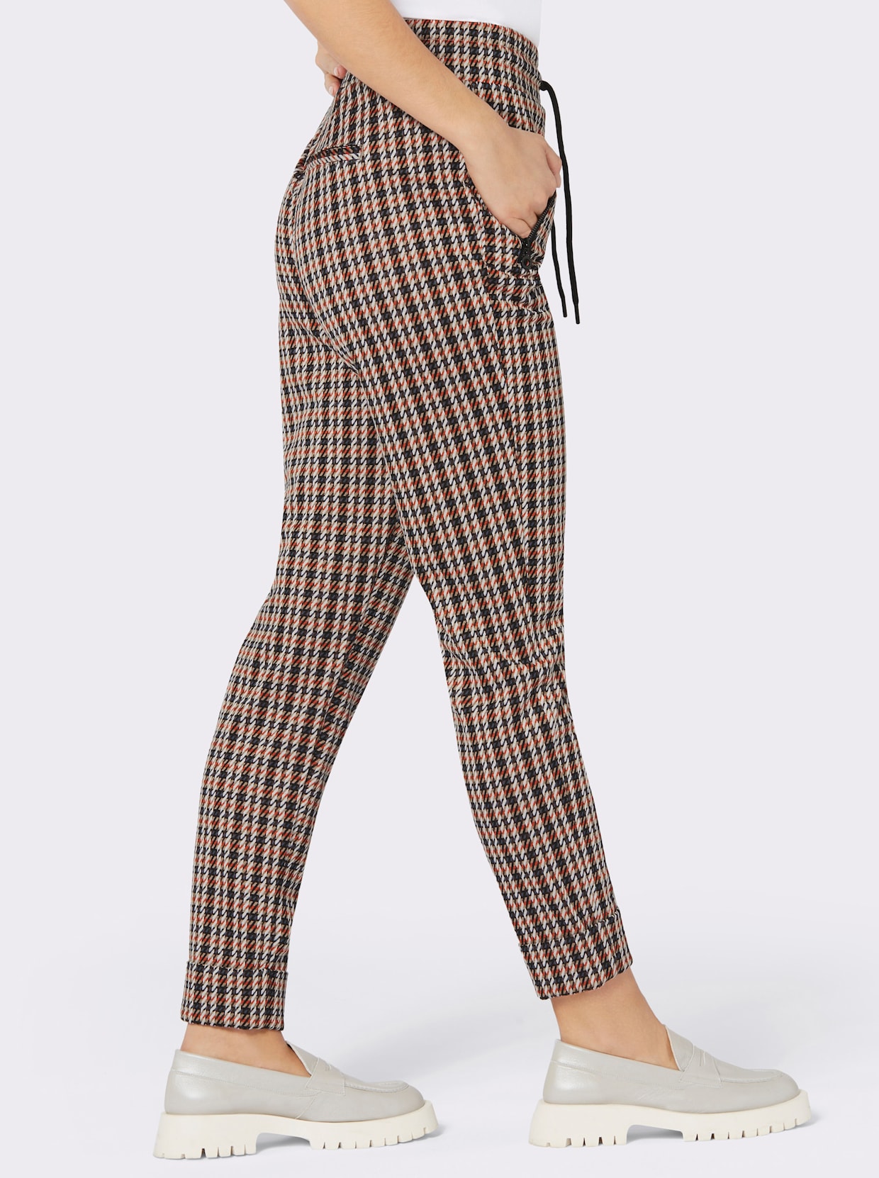 Jogg Pants - terra-rauchblau-gemustert