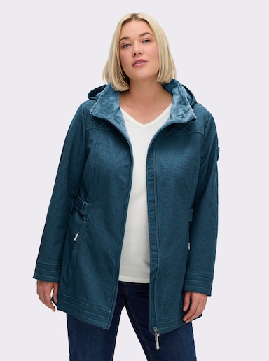 Softshelljacke - petrol-meliert