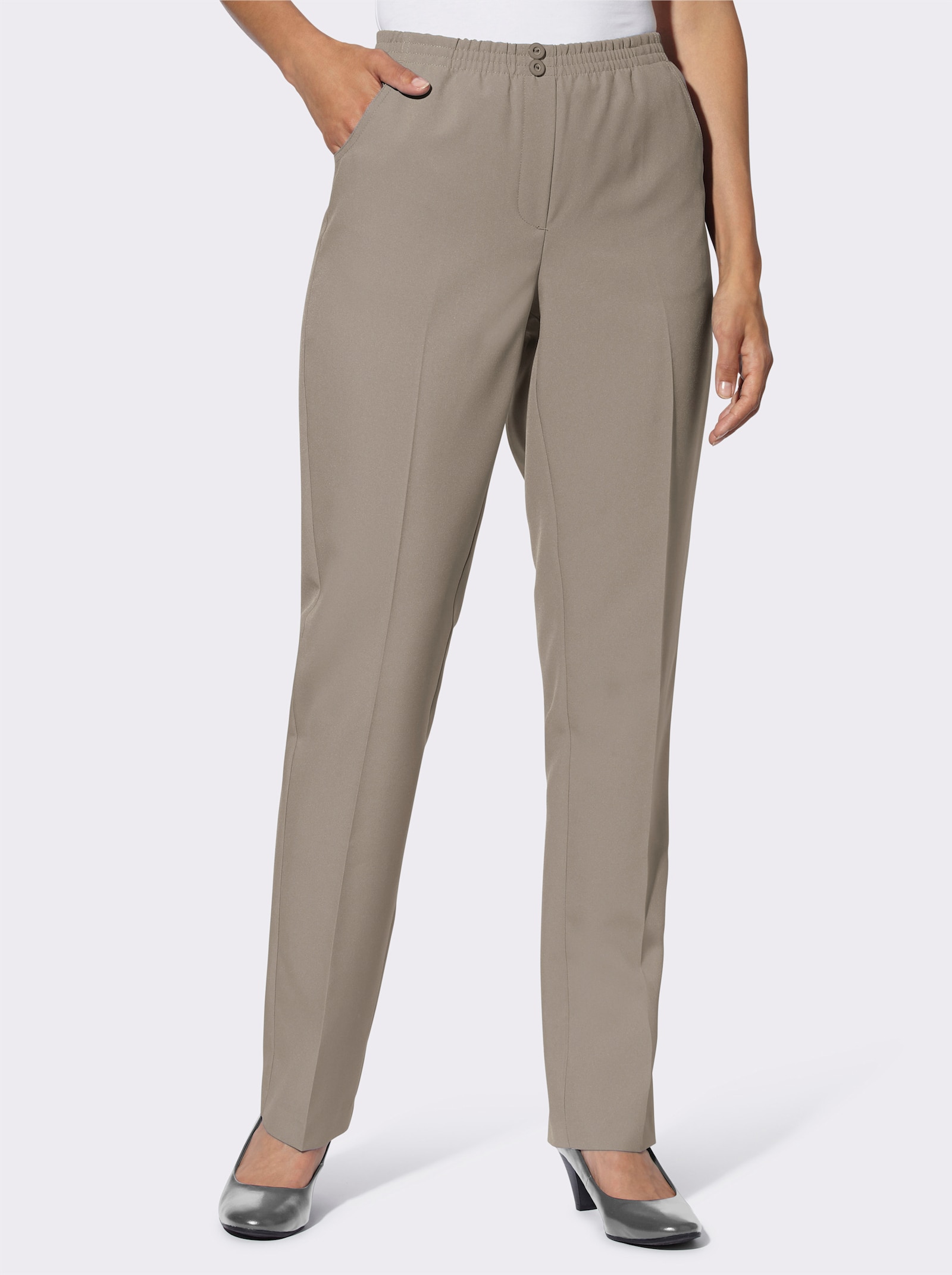 Schlupfhose mit Rundum-Dehnbund - schlamm