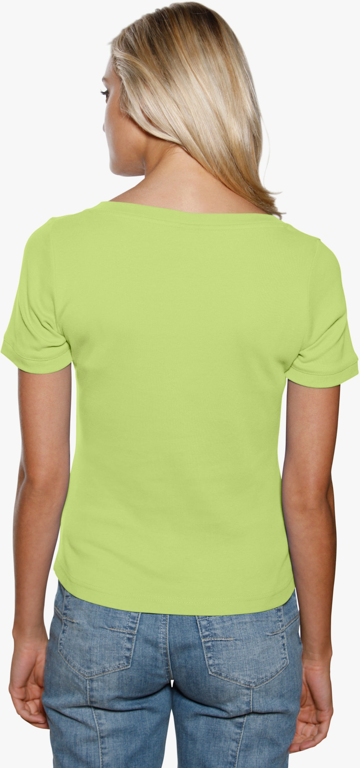 heine T-shirt à encolure carrée - vert kiwi