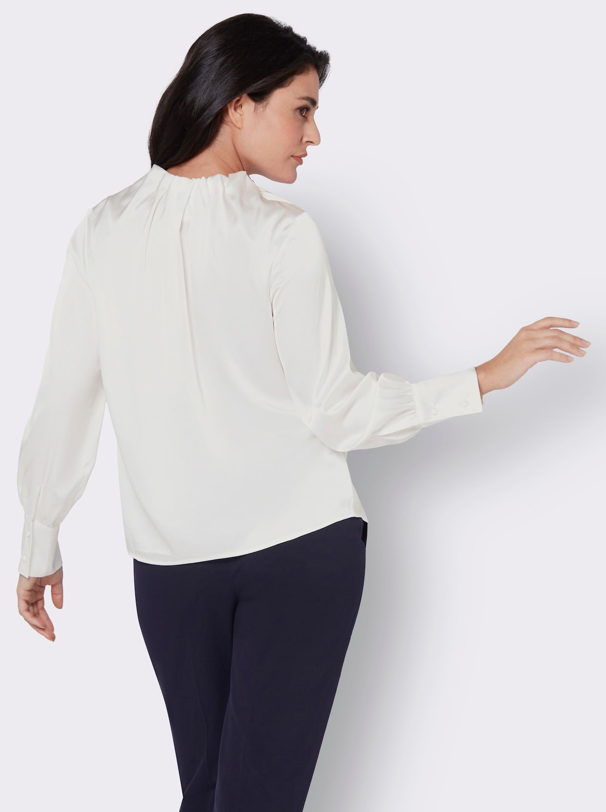 Satijnen blouse - ecru