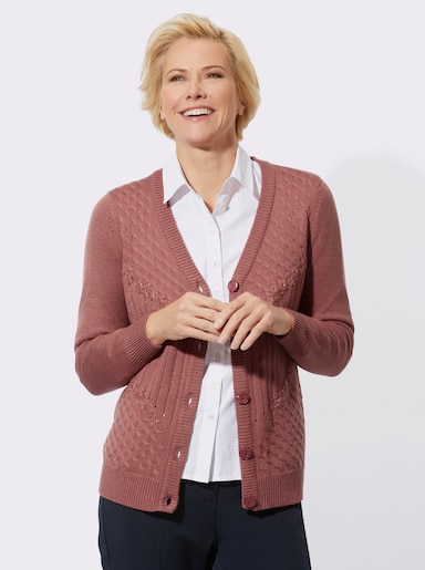 Strickjacke mit weichem Griff - rosenholz