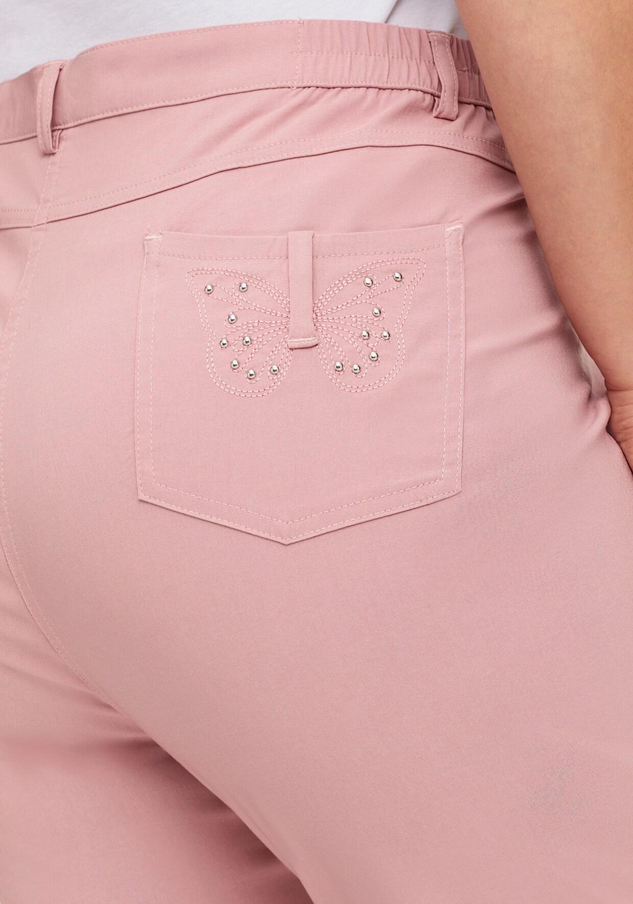 Bengalinhose mit Schmetterlings-Stickerei - hortensie