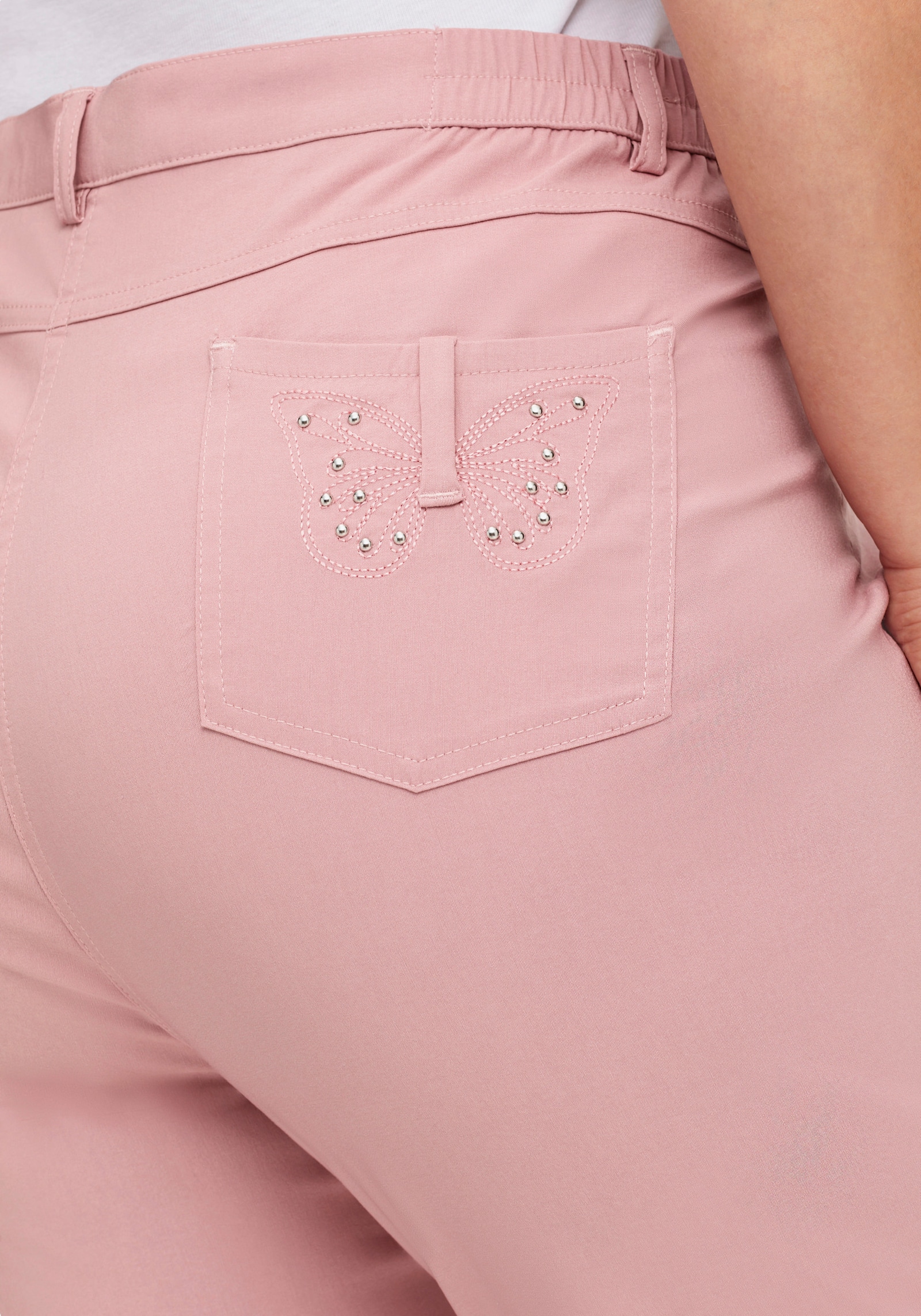 Bengalinhose mit Schmetterlings-Stickerei - hortensie