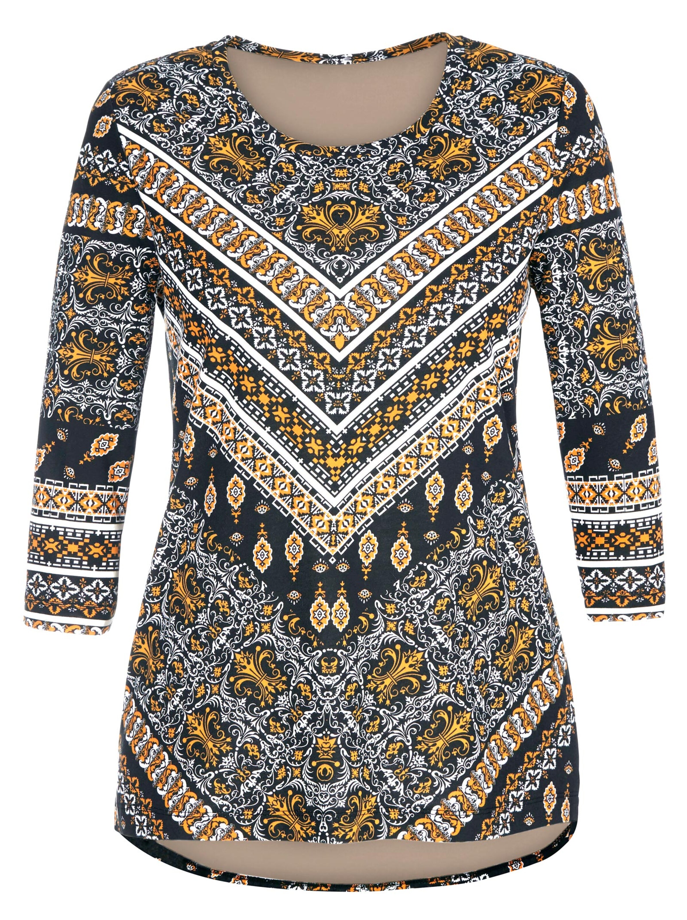 Shirt - schwarz-gelb-gemustert