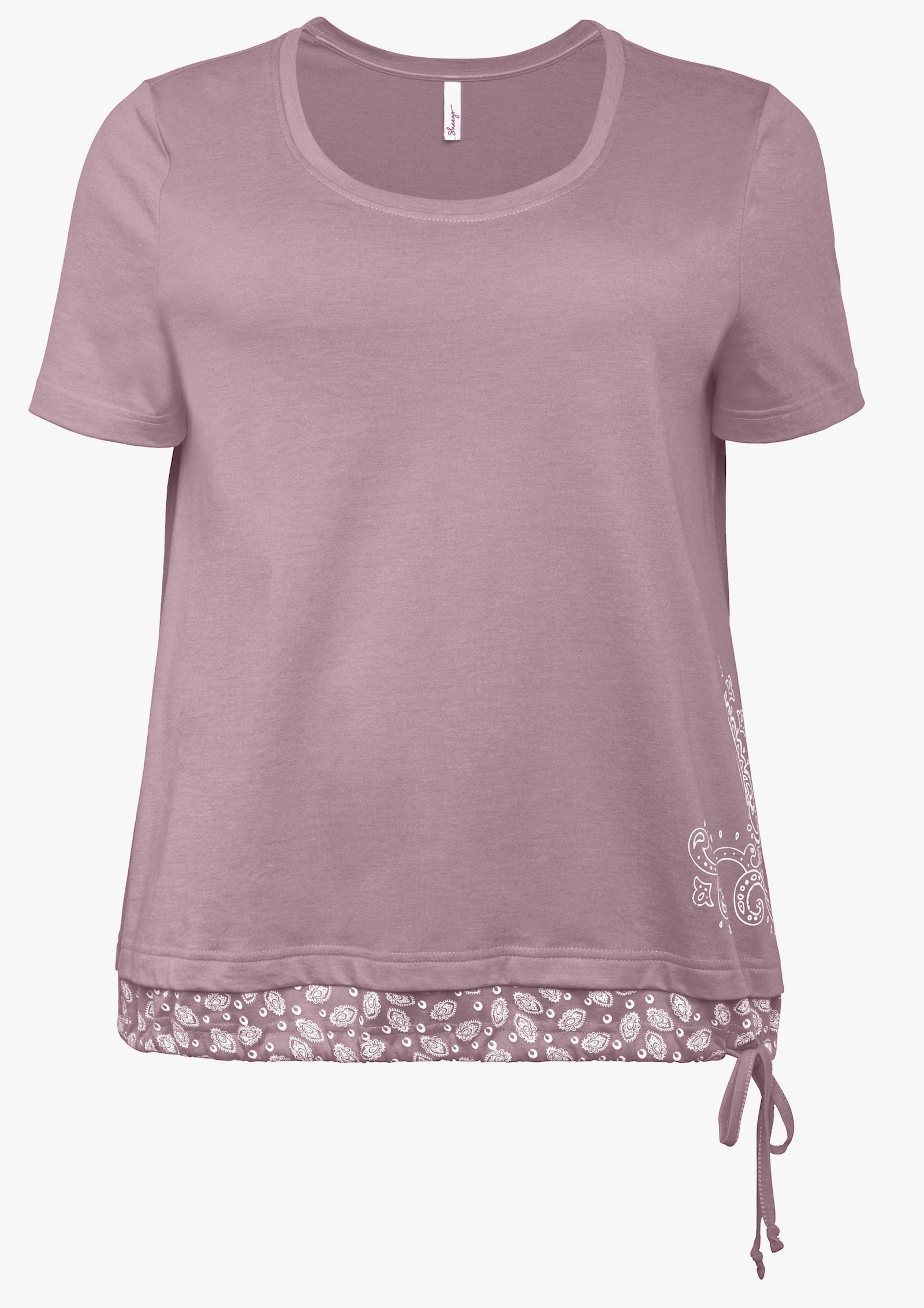sheego Kurzarmshirt in 2-in-1-Optik - malve