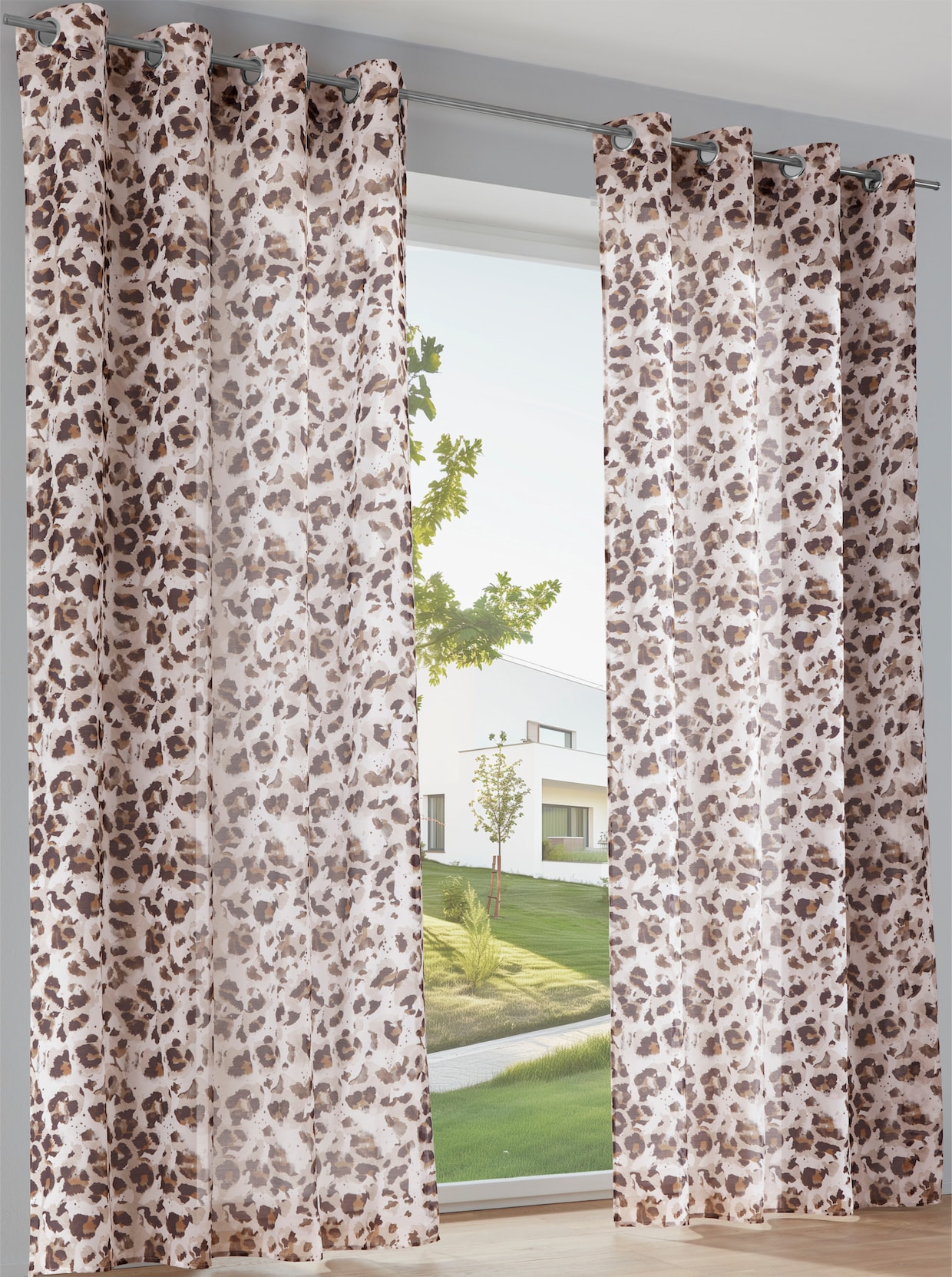 heine home Decoratieve vitrage - offwhite/bruin