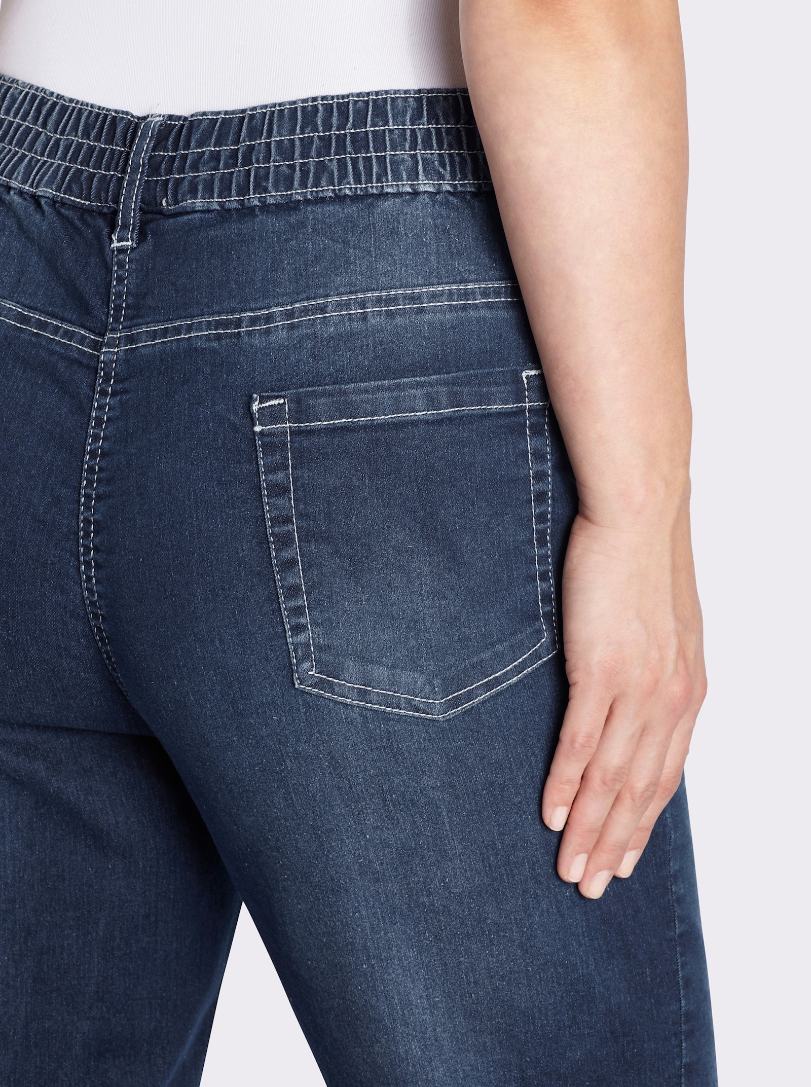 7/8-Jeans mit Reißverschluss-Blende - blue-stone-washed