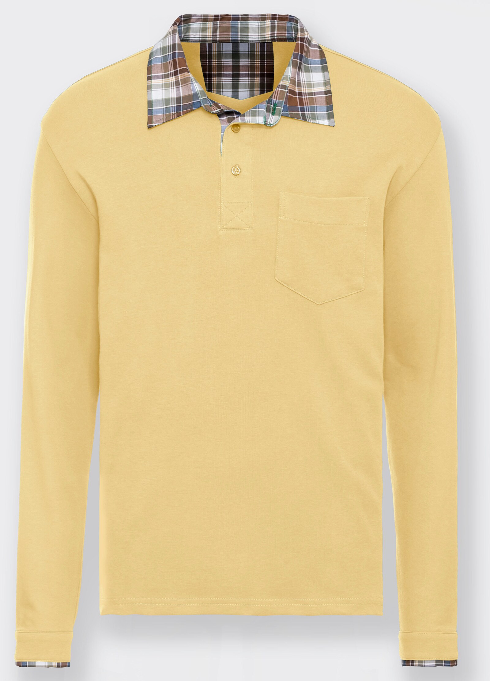 Poloshirt met lange mouwen - geel