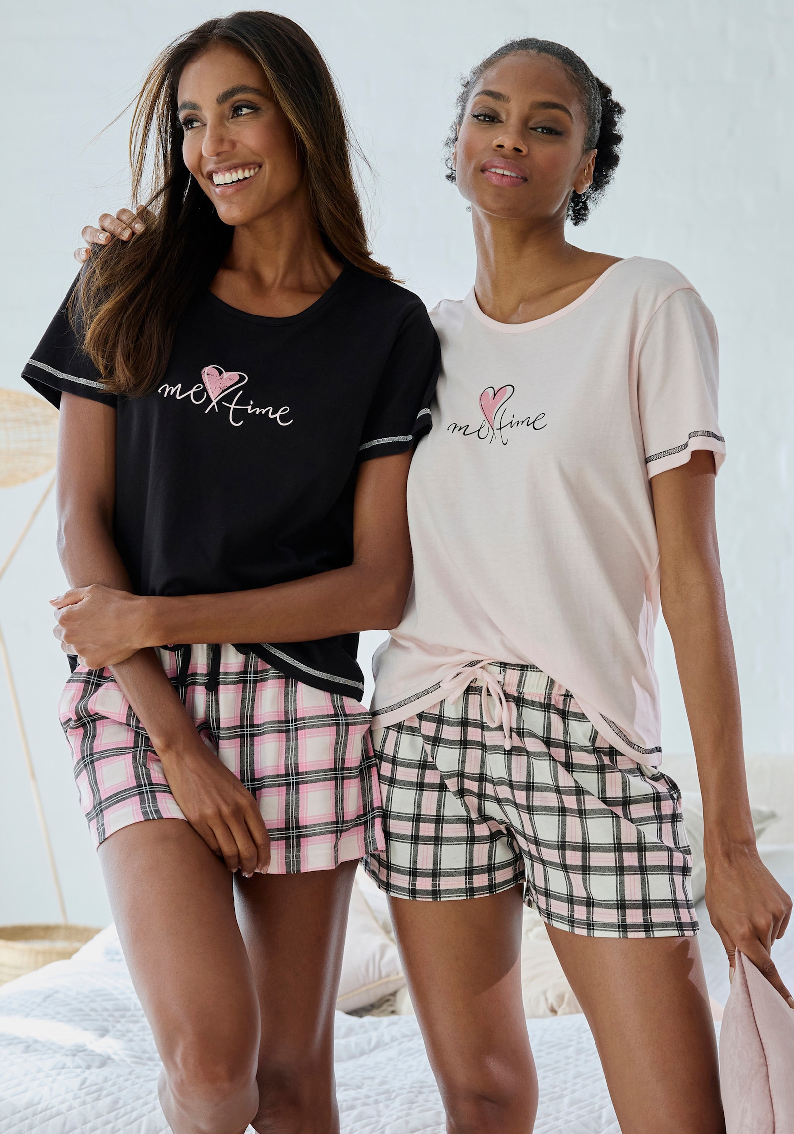 Vivance Dreams Pyjama court - noir + rose