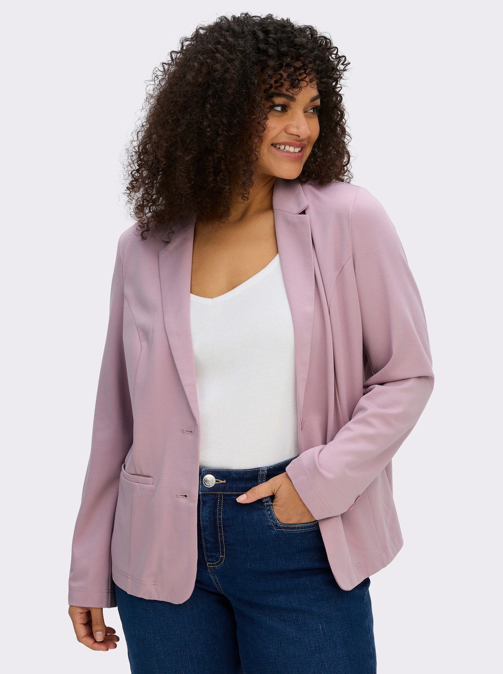 Jerseyblazer in Interlock-Qualität - mauve