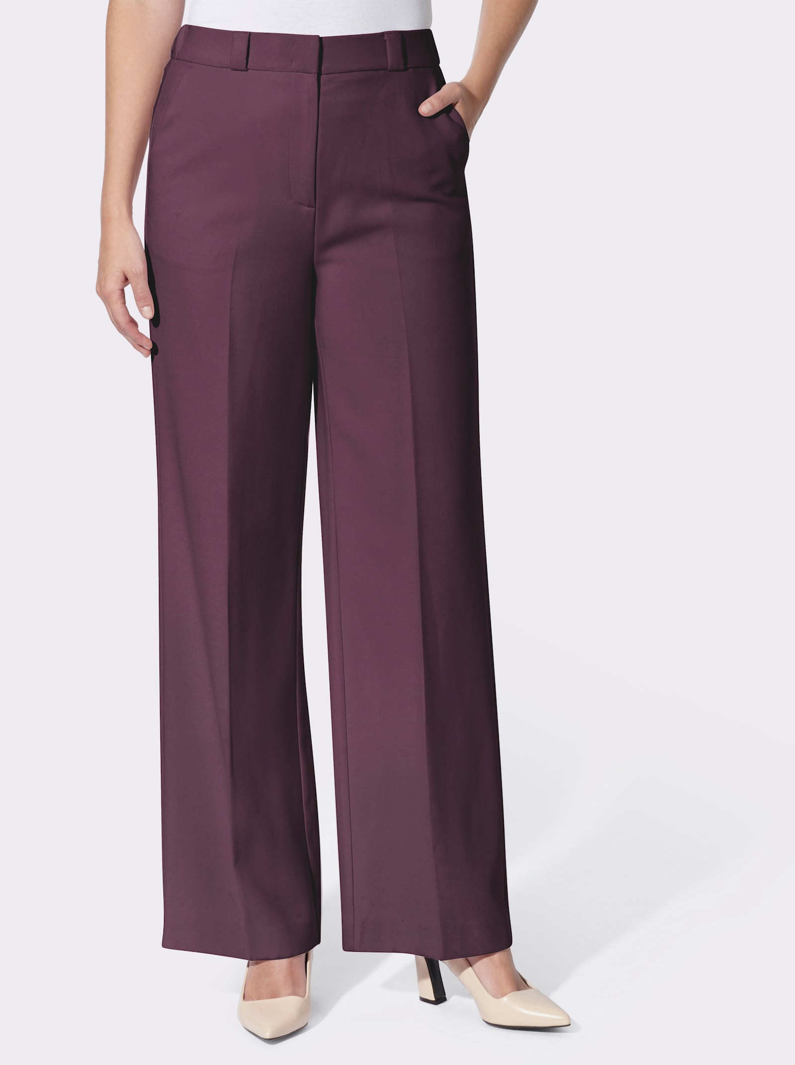 heine Anzughose mit Bügelfalten - aubergine