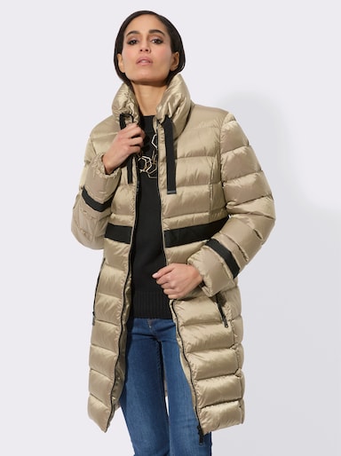 Daunenmantel mit hochwertiger Wattierung - beige