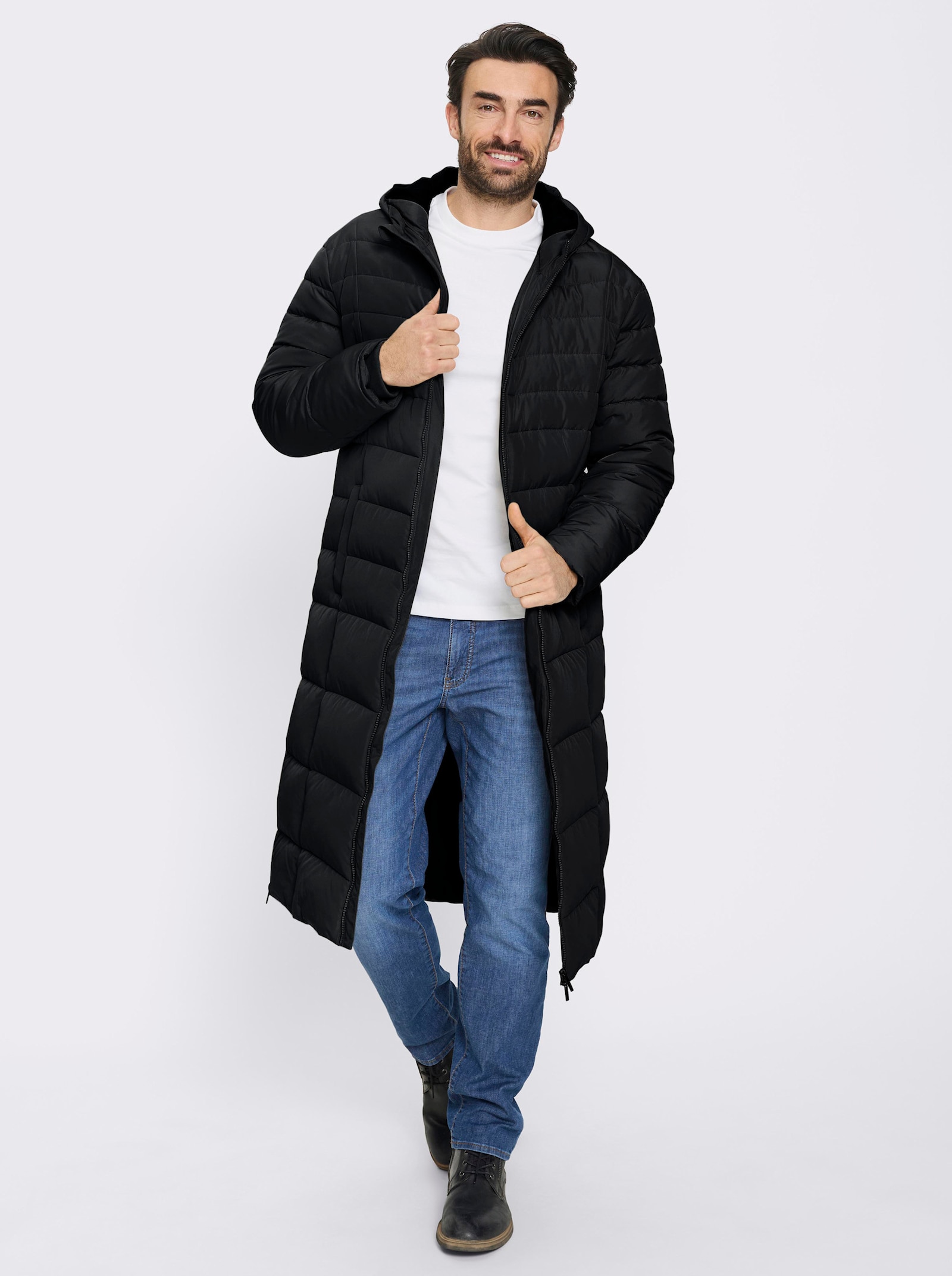 Marco Donati Longjacke mit 2-Wege-Reißverschluss - schwarz