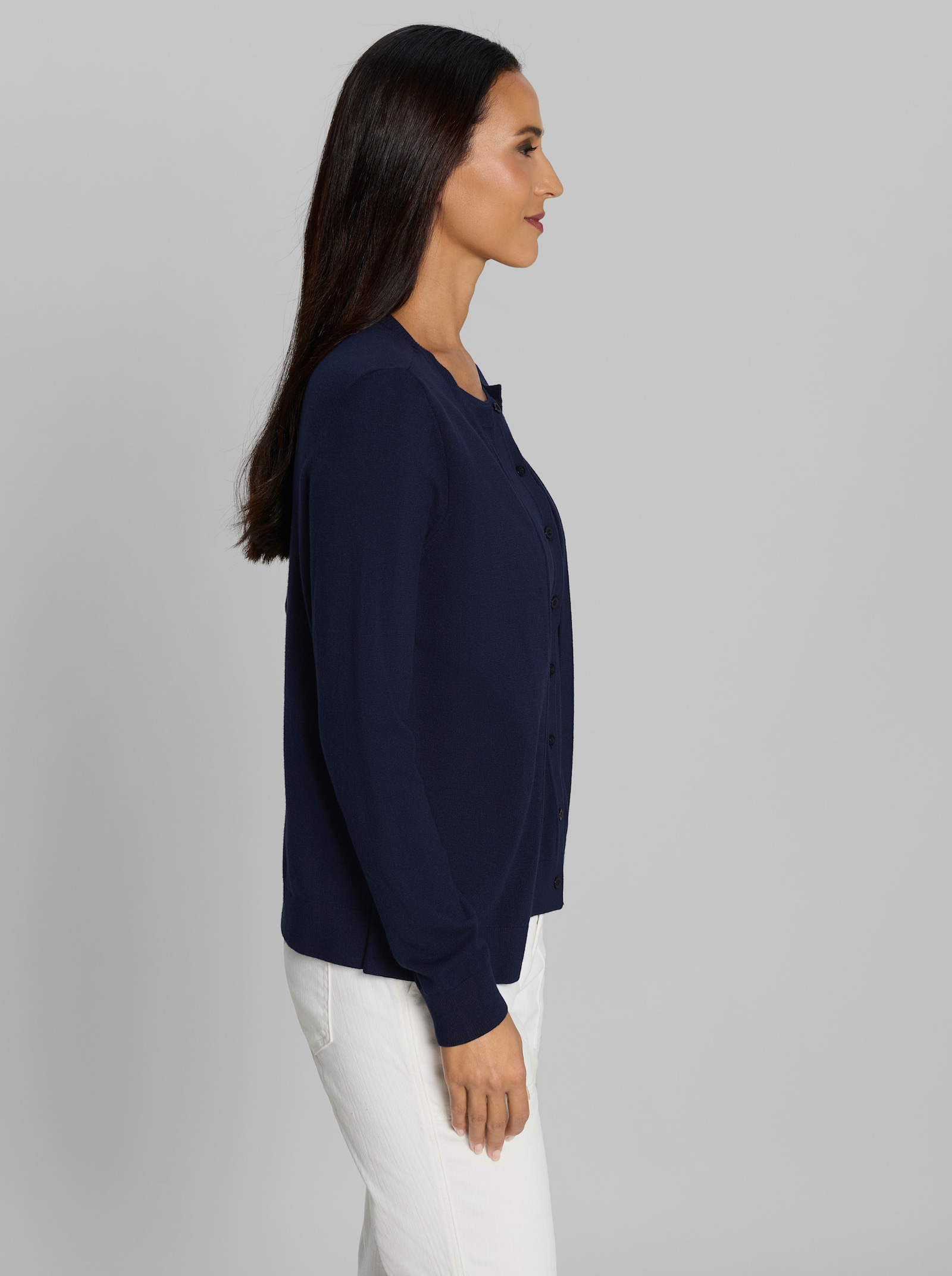 heine Strickjacke in 2-in-1-Optik - marine