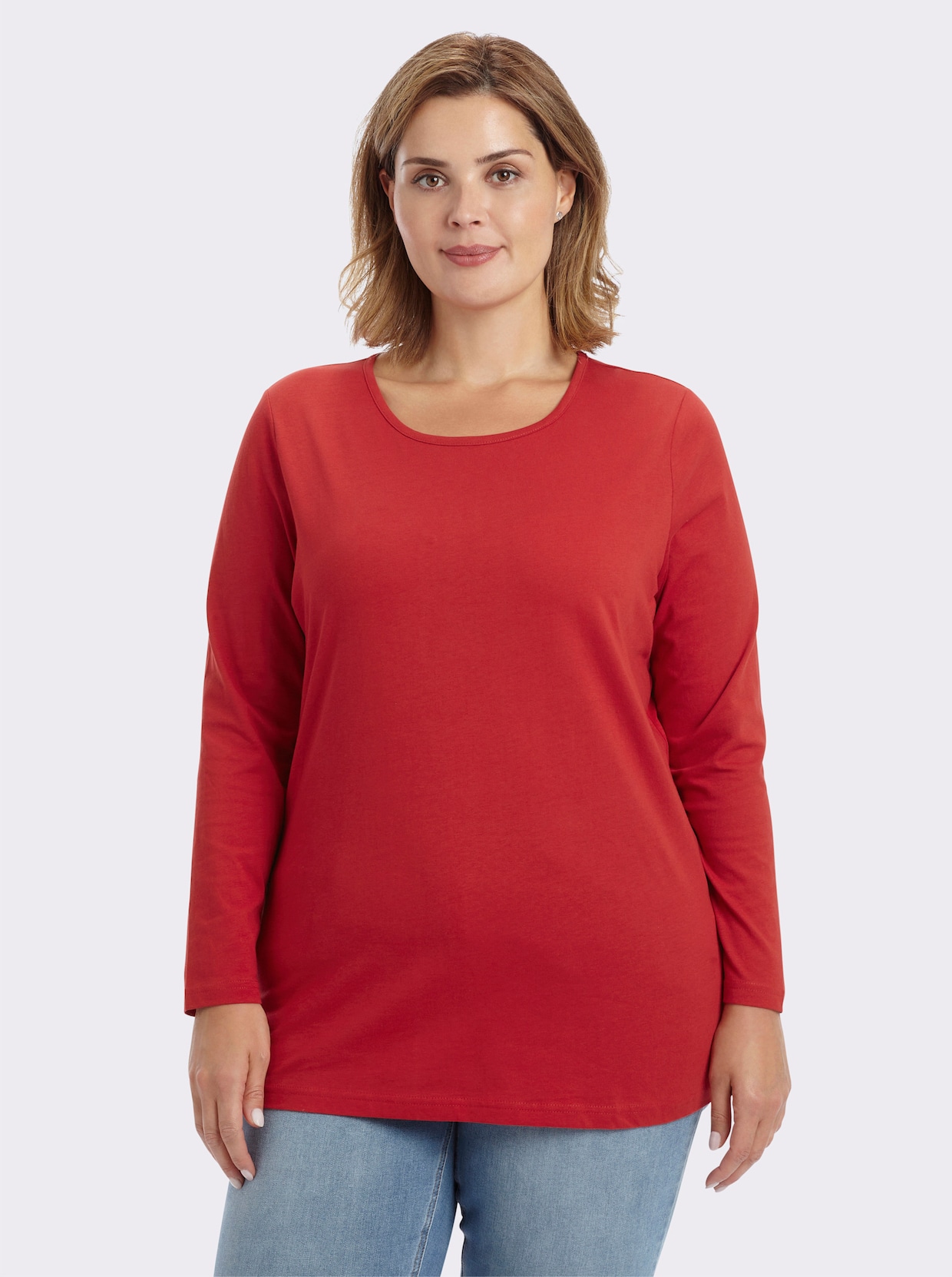 Langarmshirt in weiter Form - rot