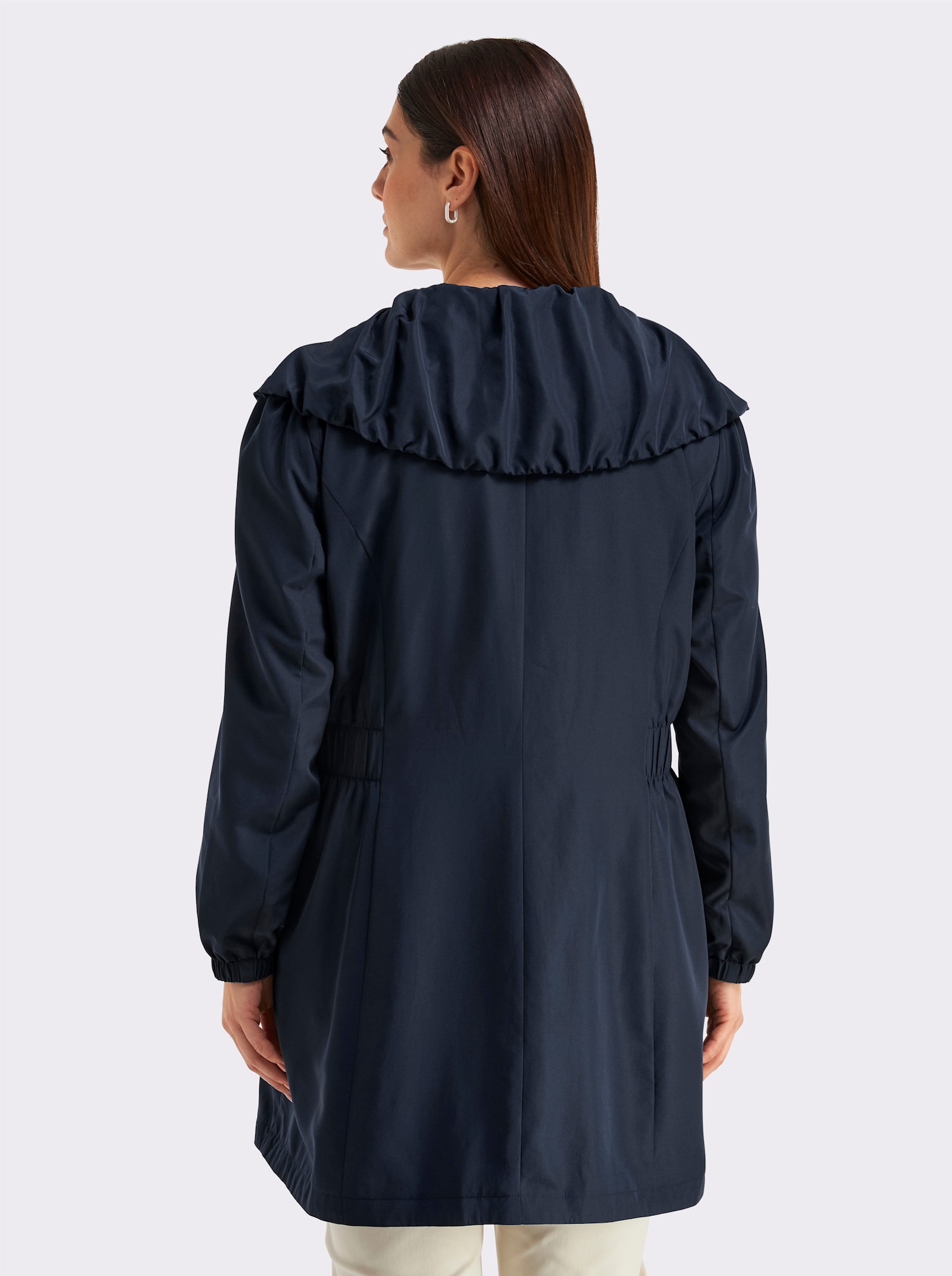 sheego Jacke mit voluminösem Kragen - tiefblau