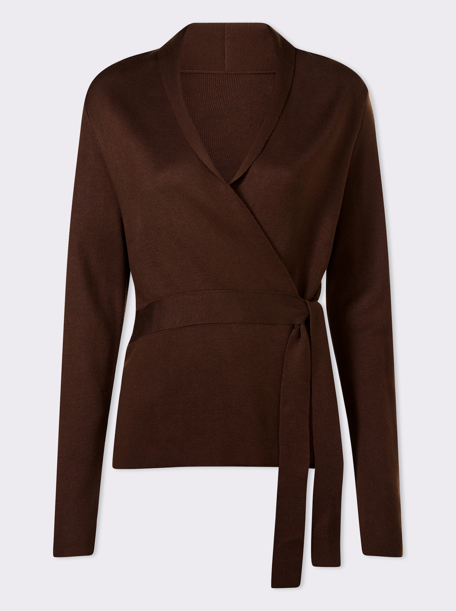 heine Wikkelvest met lange mouwen - chocolade