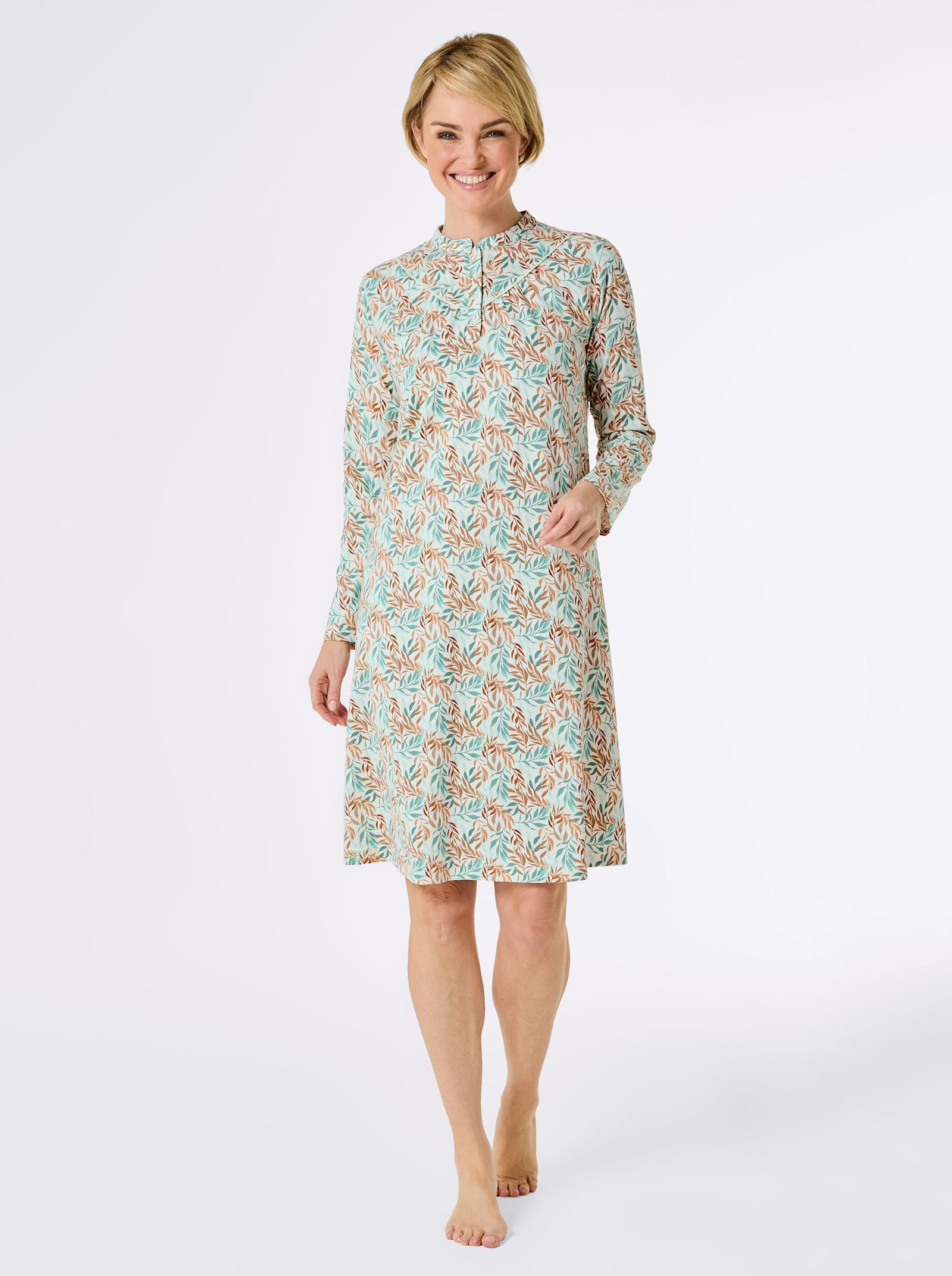 wäschepur Nachthemd - champagner-jade-bedruckt