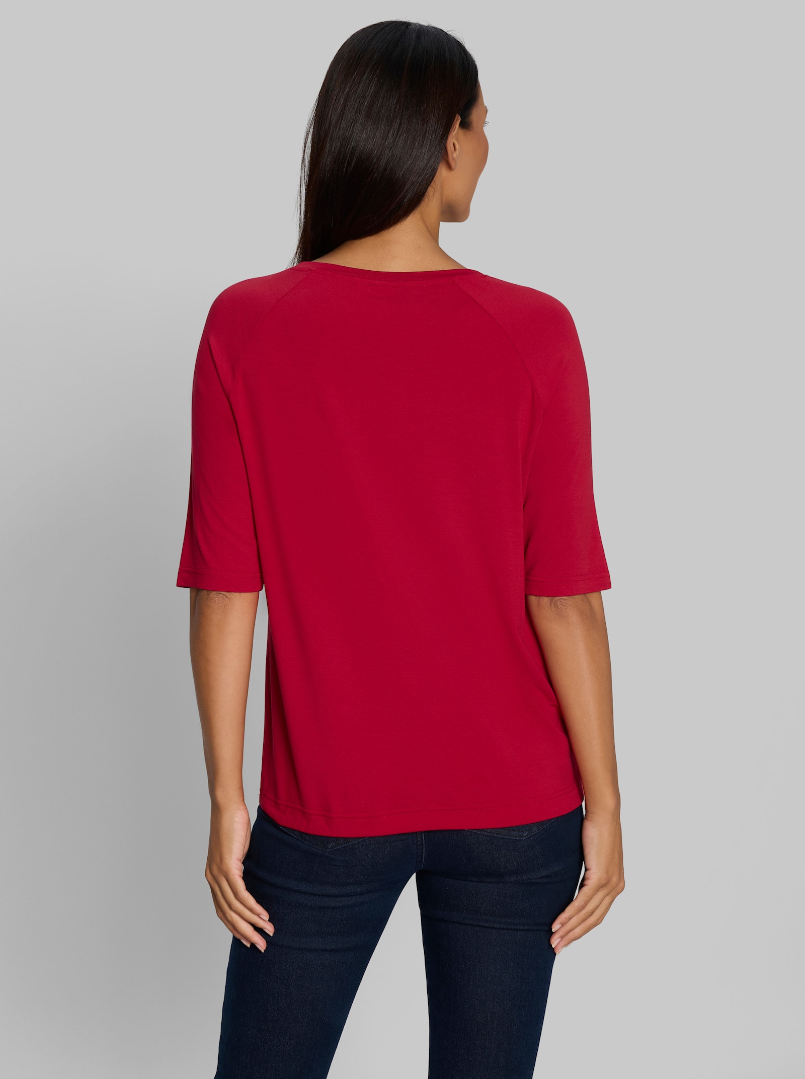heine Kurzarmshirt mit Tunnelzug und Bindeband - rot