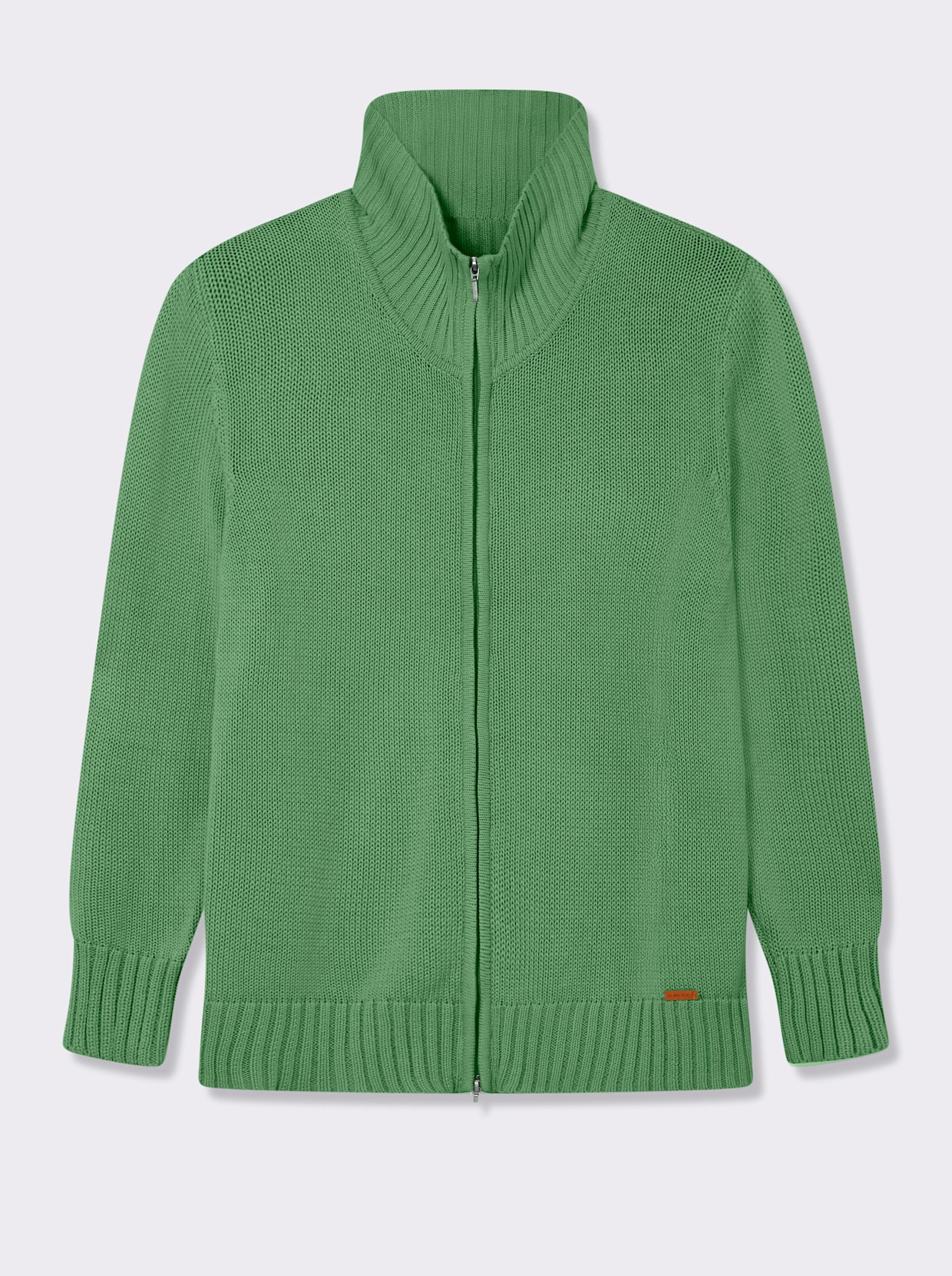 Strickjacke mit 2-Wege-Reißverschluss - apfel