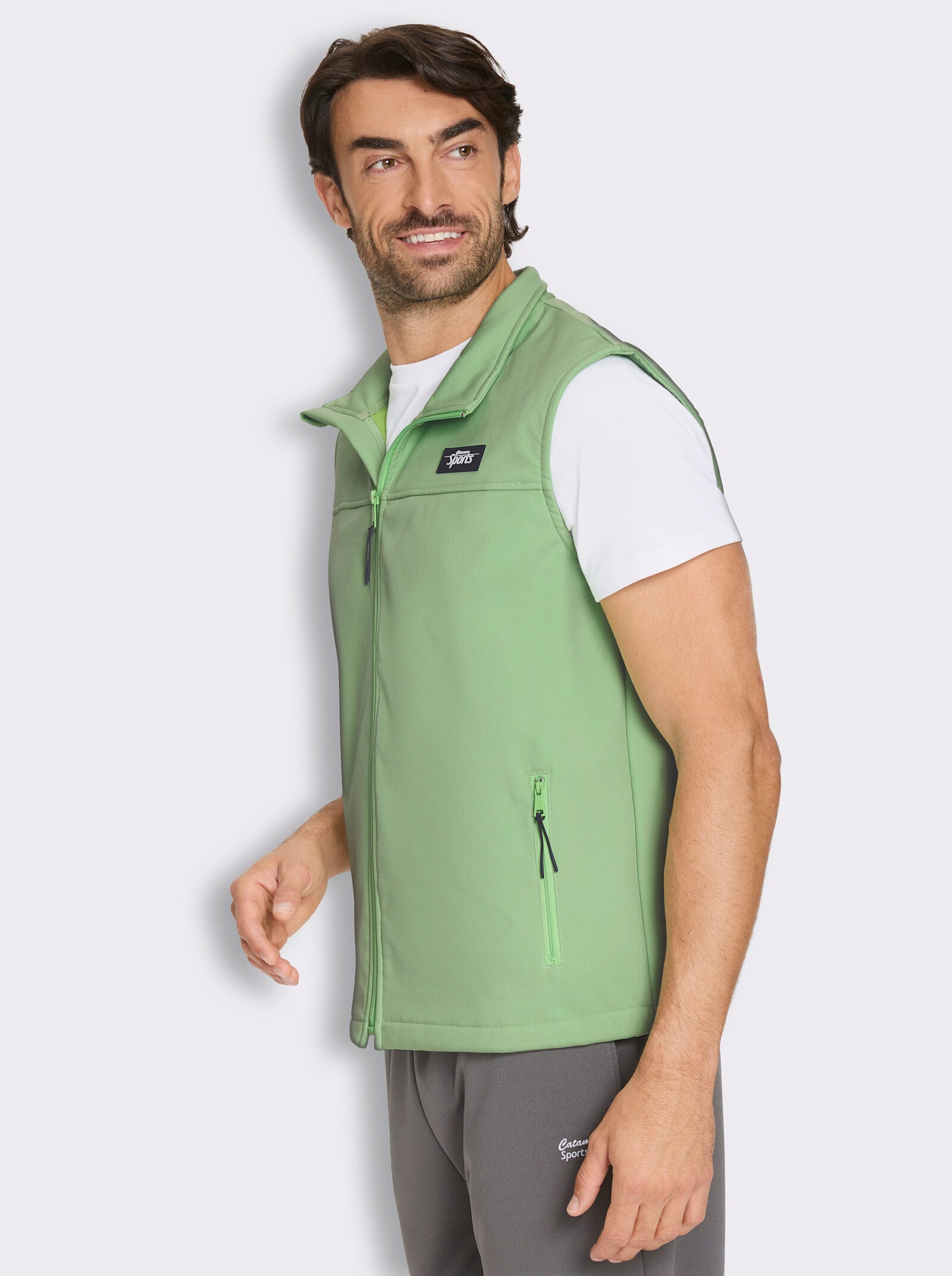 Catamaran Sports Softshellweste mit Reißverschluss-Taschen - reseda