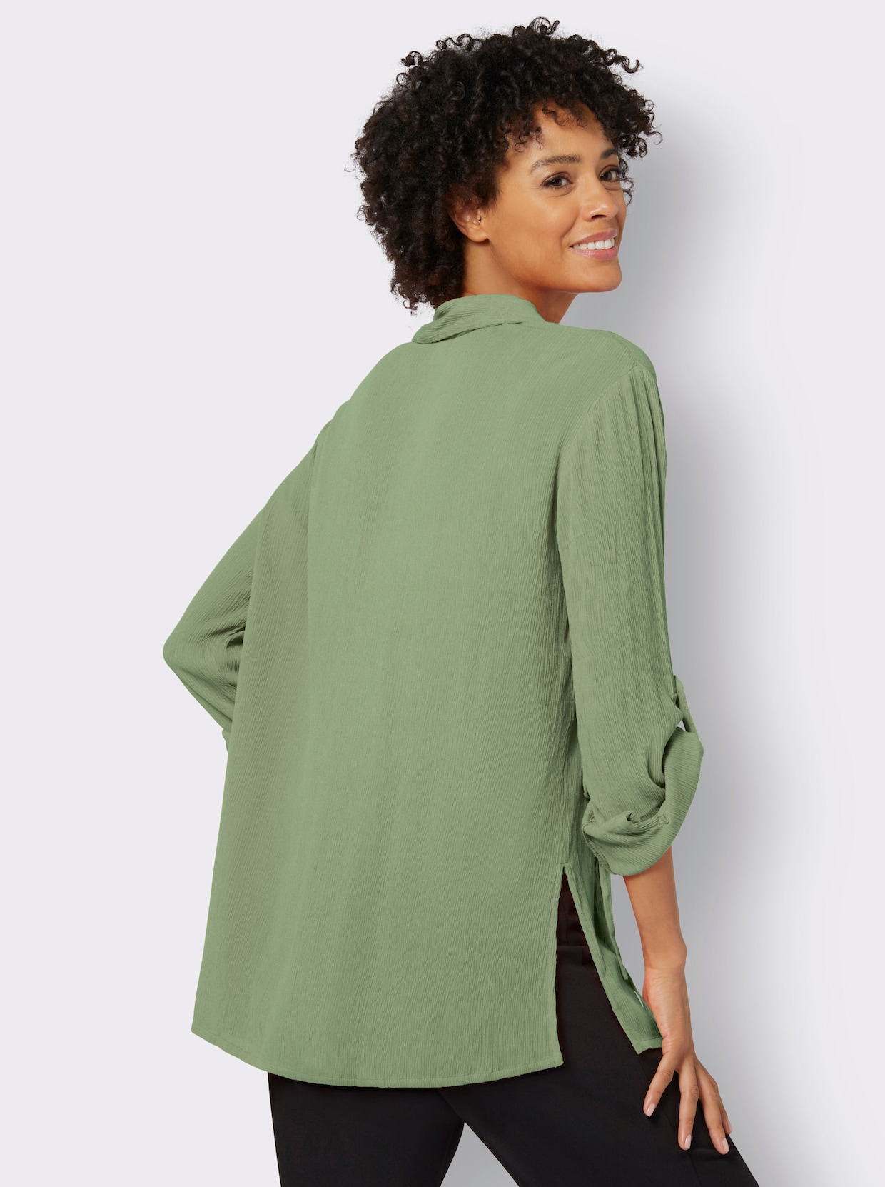 Longline blouse - eucalyptus