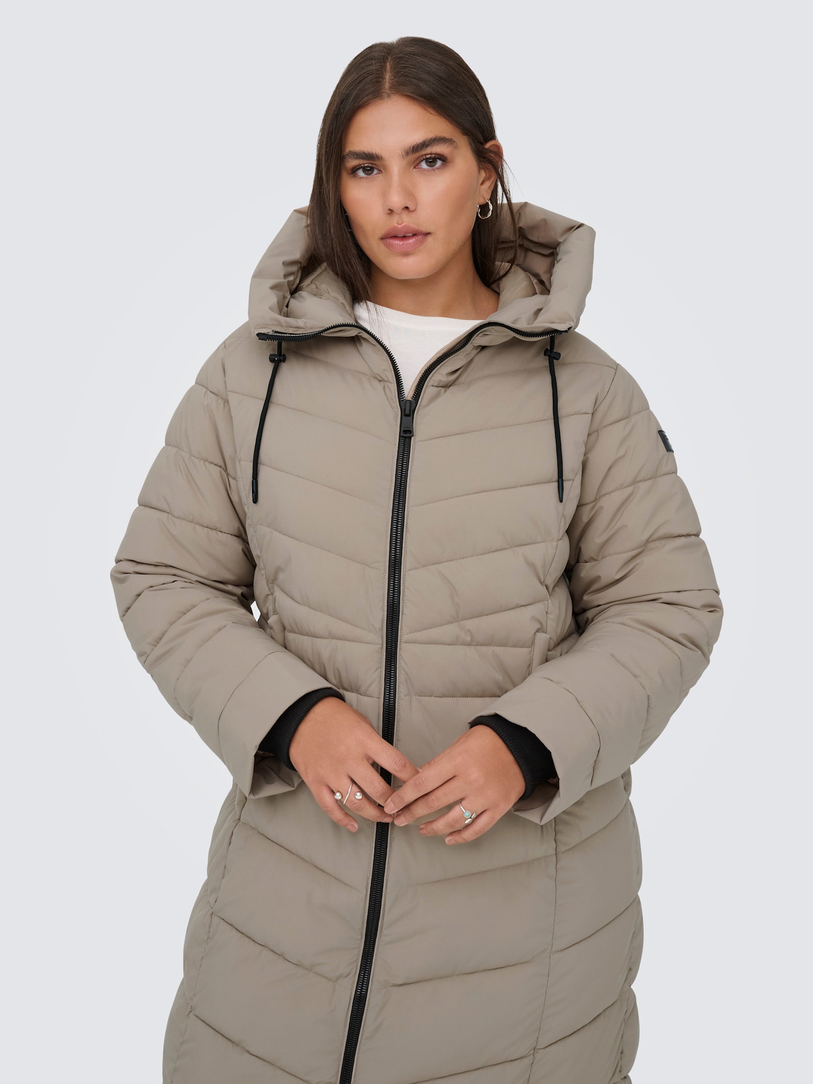 ONLY CARMAKOMA Steppmantel - silver mink