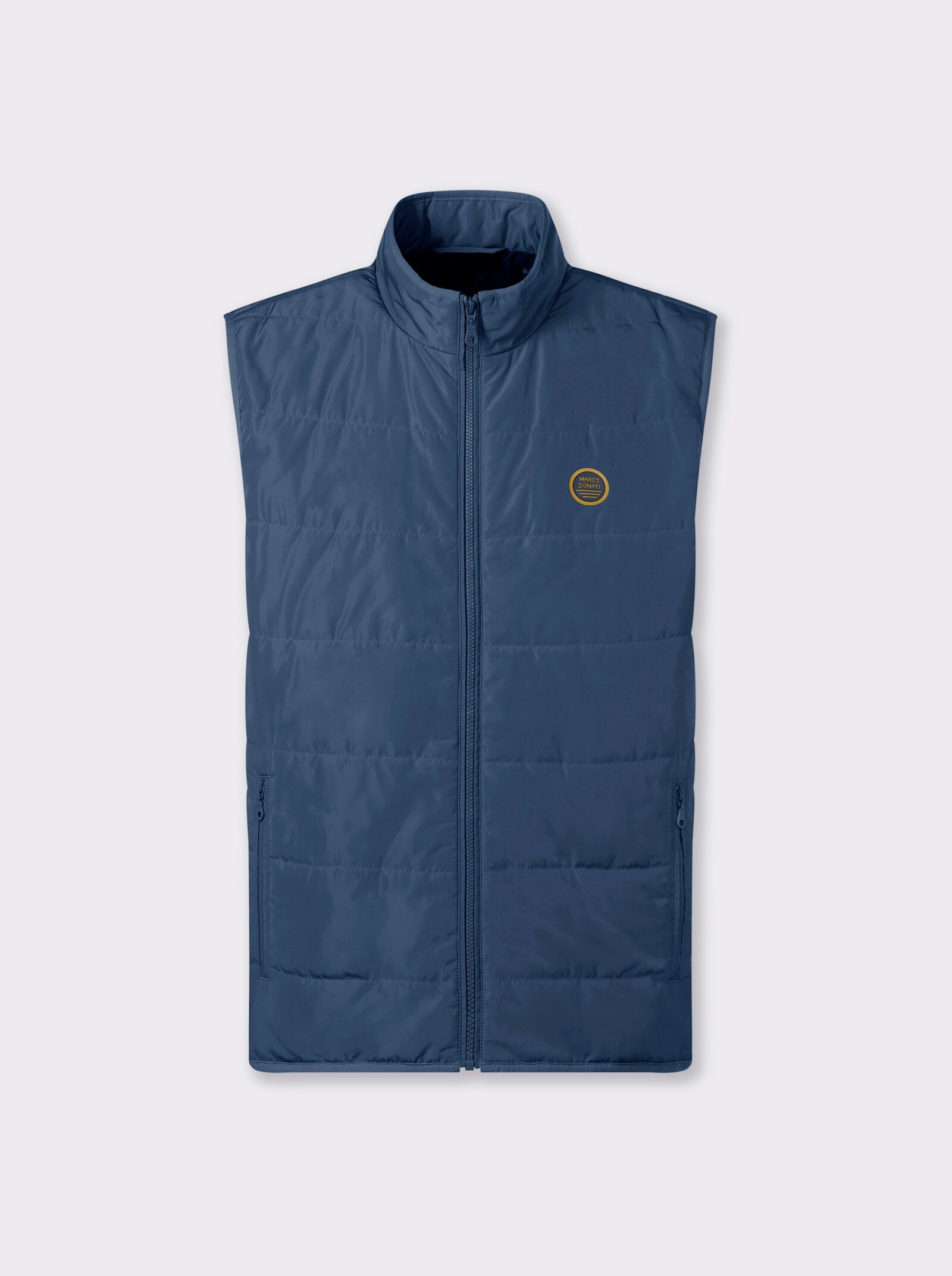 Marco Donati Bodywarmer met elastische paspel aan de zoom - donkerblauw