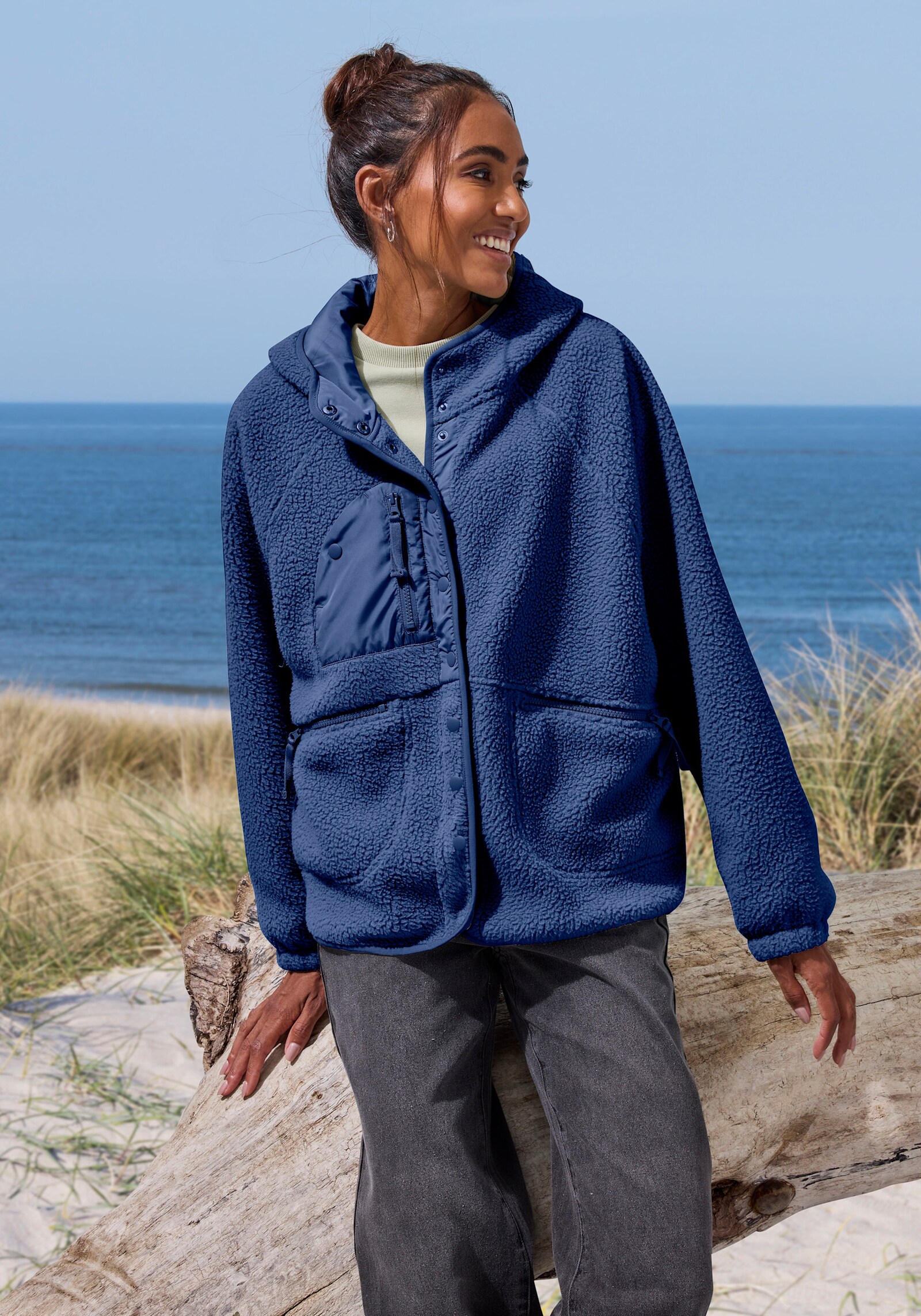 Vivance Active by Lascana Fleecejacke - dunkelblau