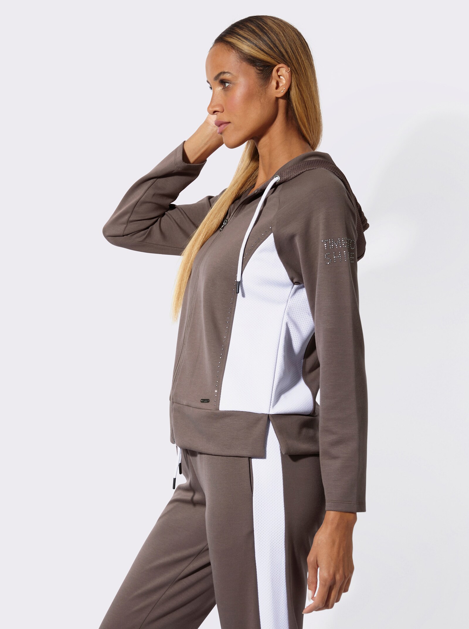 feel good Jacke - dunkeltaupe-ecru