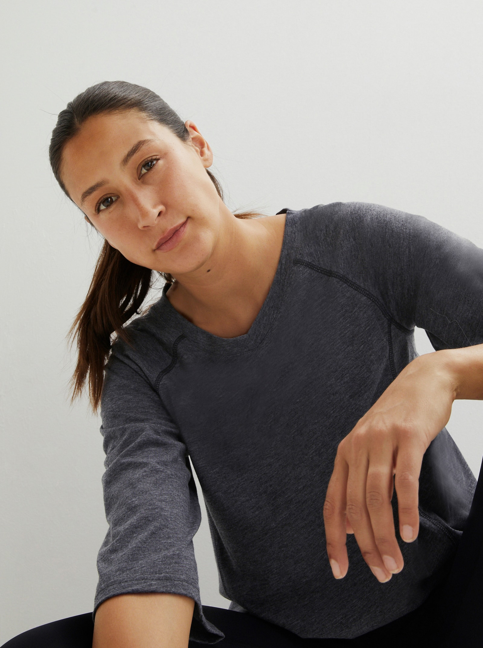 Catamaran Sports Functioneel shirt met raglanmouwen - antraciet gemêleerd