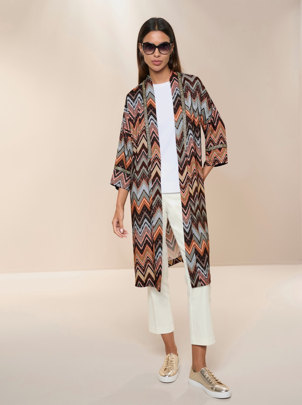 heine Kimono - dunkeltaupe-rosenholz-gemustert