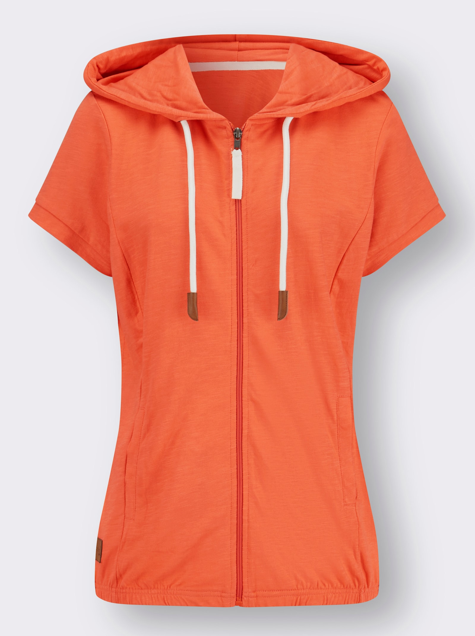 Sweatjacke mit Nahttaschen - orange