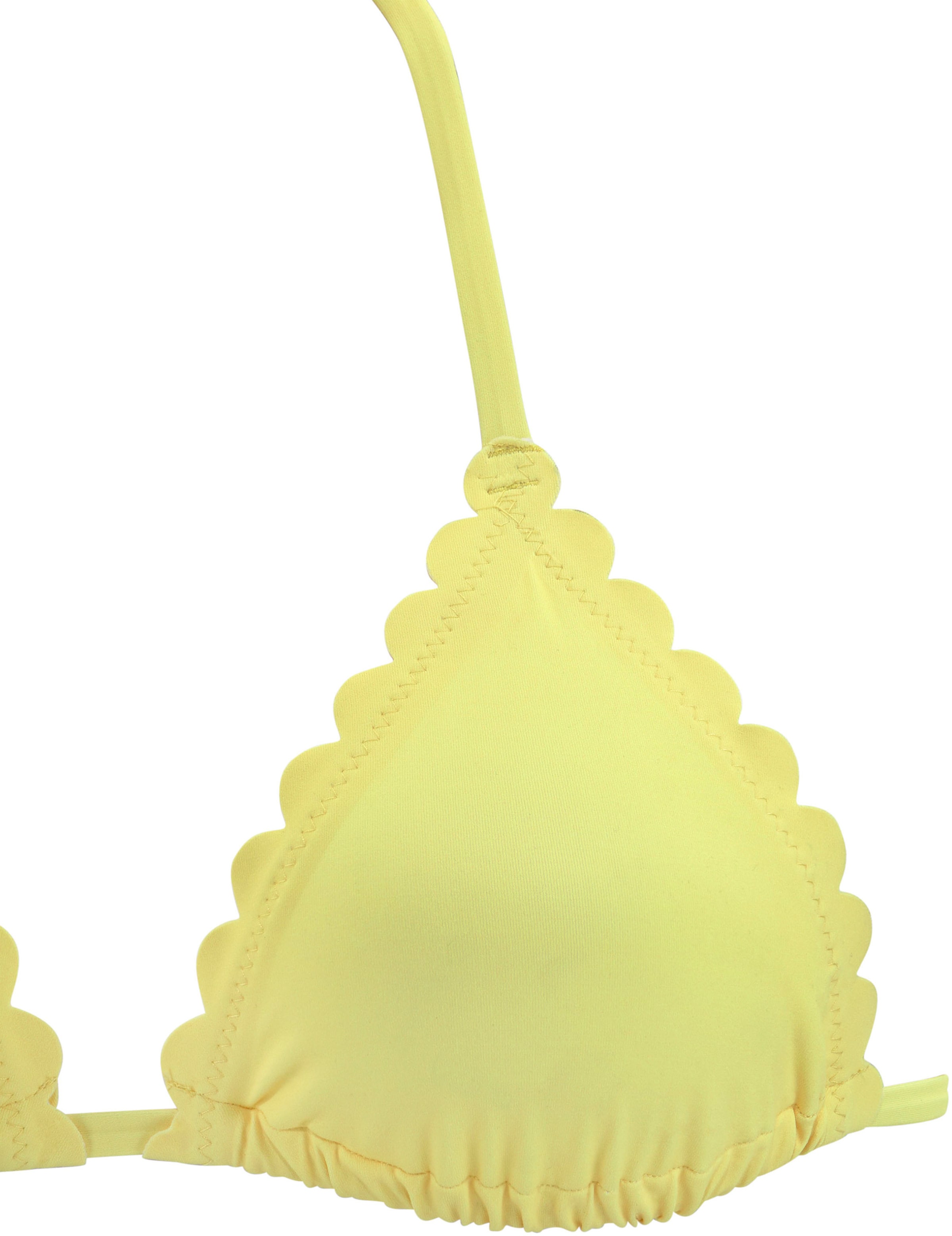 Cups mit günstig Kaufen-Triangel-Bikini-Top in gelb von LASCANA. Triangel-Bikini-Top in gelb von LASCANA <![CDATA[Triangel-Top von Lascana. Mit modischer Muschelkante. Herausnehmbare Cups. Softe Microfaser. Obermaterial: 84% Polyamid, 16% Elasthan. Futter: 92% Polyester, 8% Elas