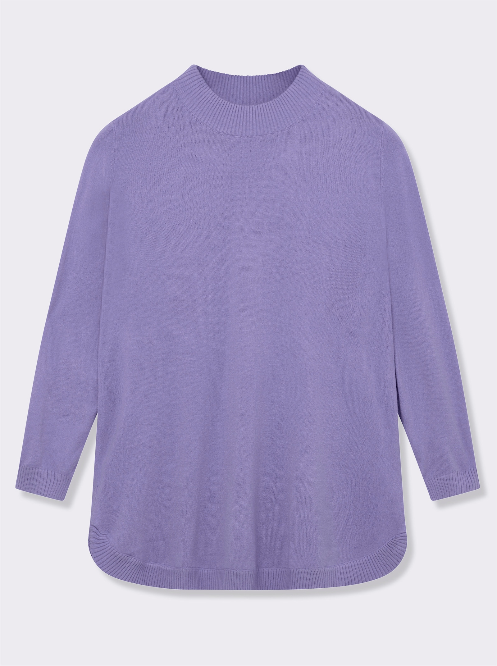 Pullover mit abgerundetem Saum - lavendel
