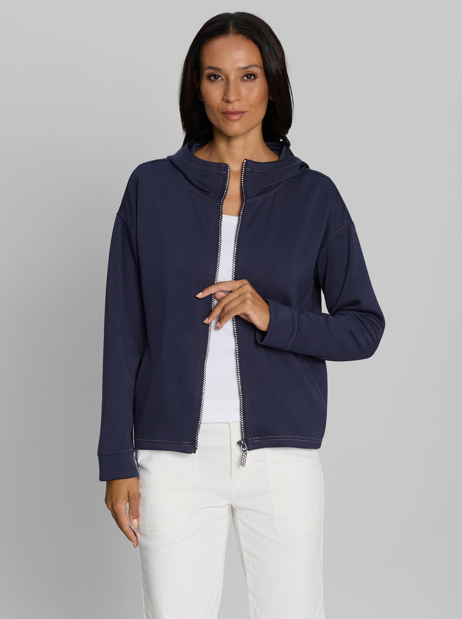 heine Shirtjacke mit Kapuze - marine