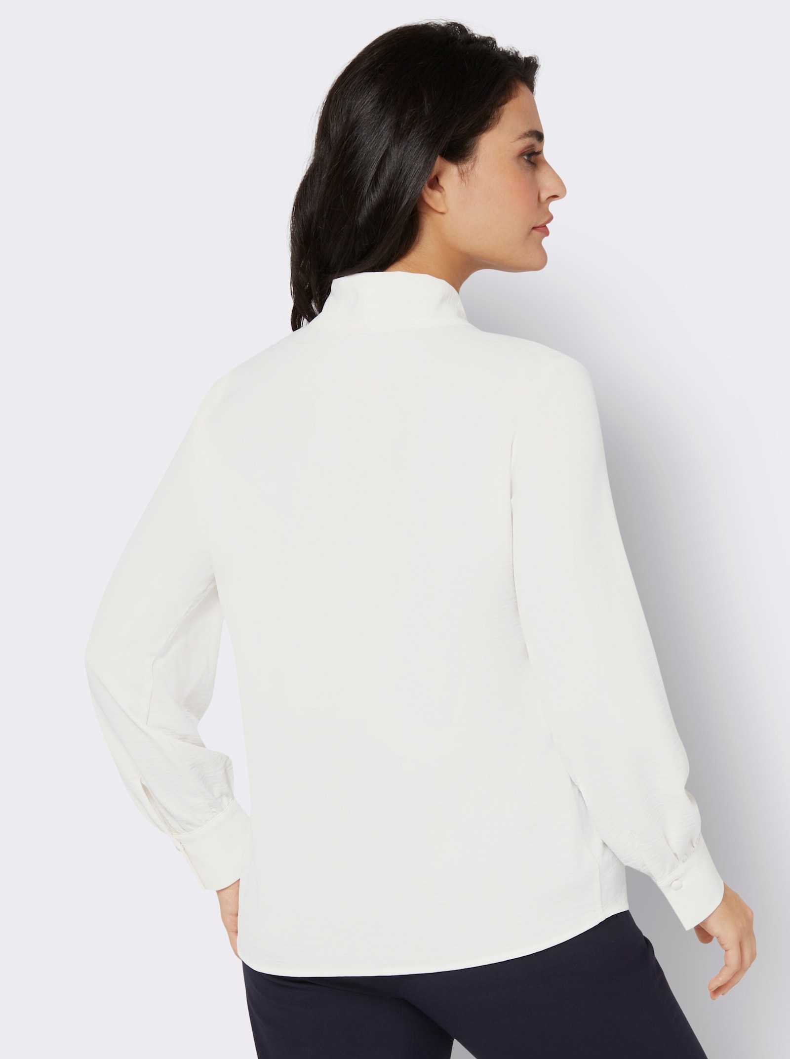 Schluppenbluse in Crêpe-Qualität - ecru