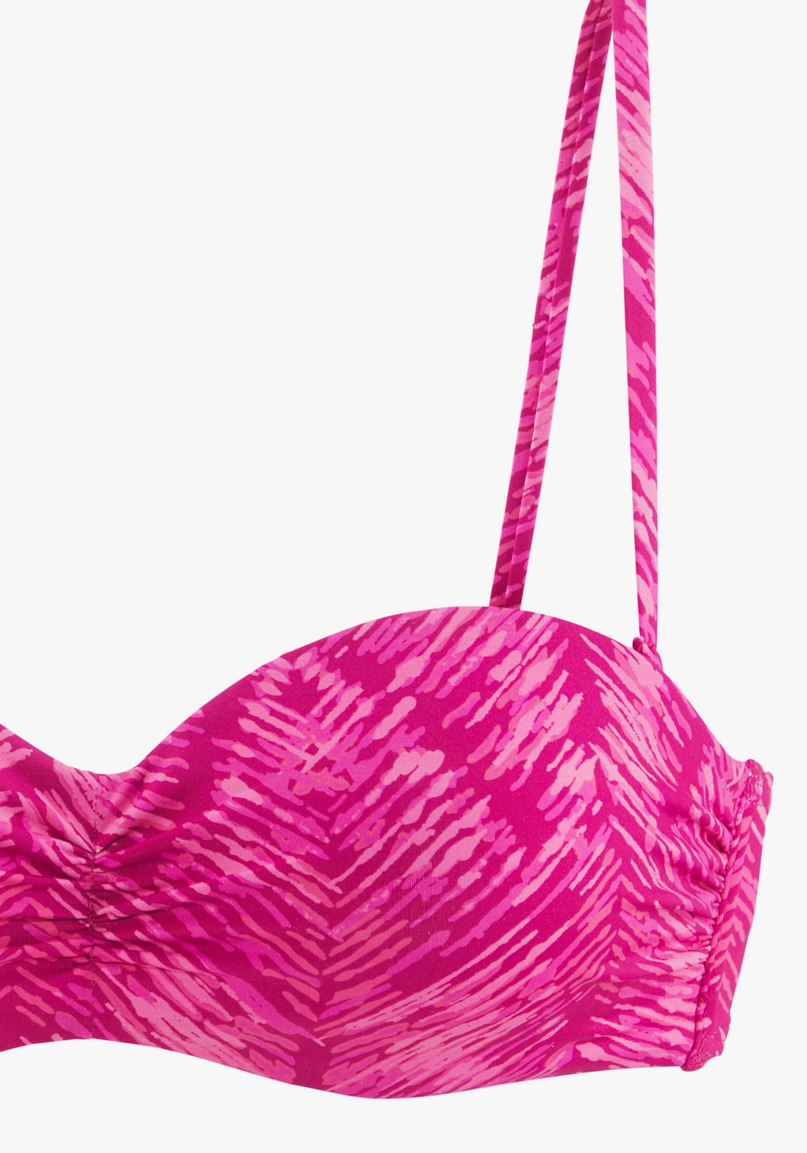 JETTE Bügel-Bandeau-Bikini-Top - beere bedruckt