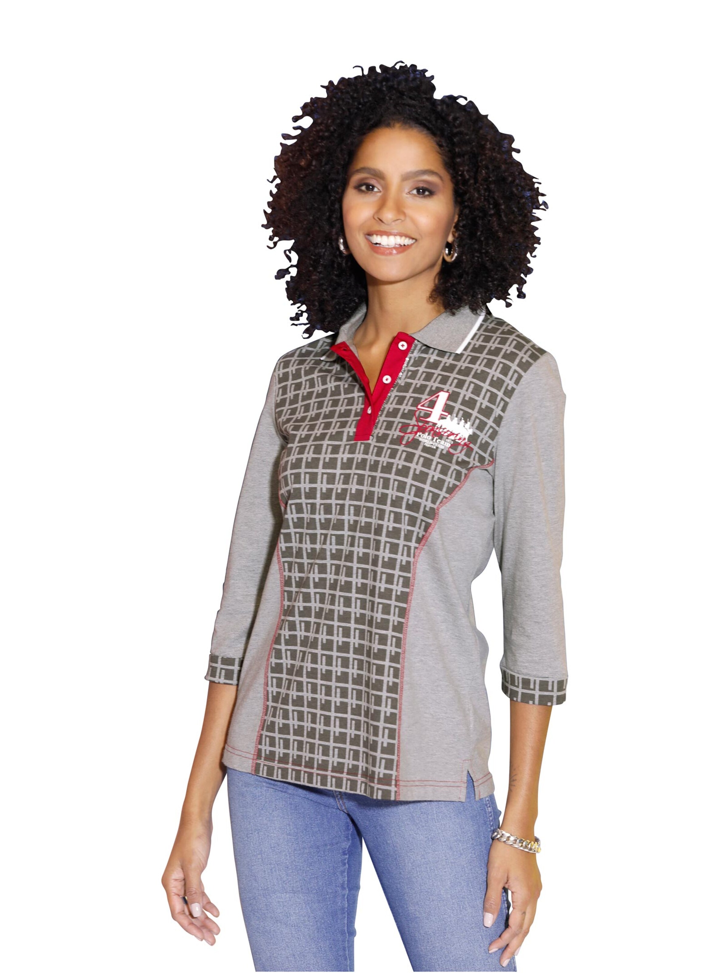 Poloshirt - grau-gemustert