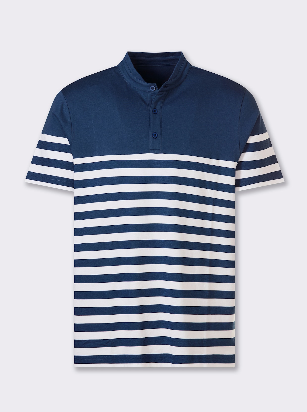 Catamaran Kurzarmshirt - dunkelblau-weiß-gestreift