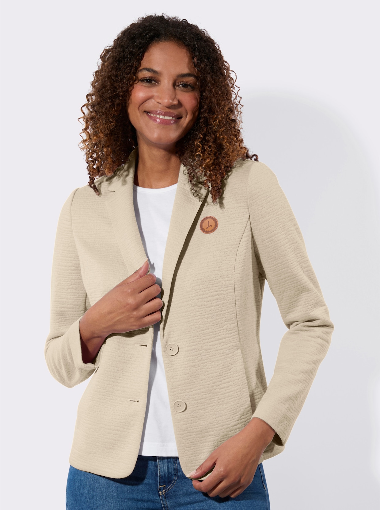 Jerseyblazer - elfenbein