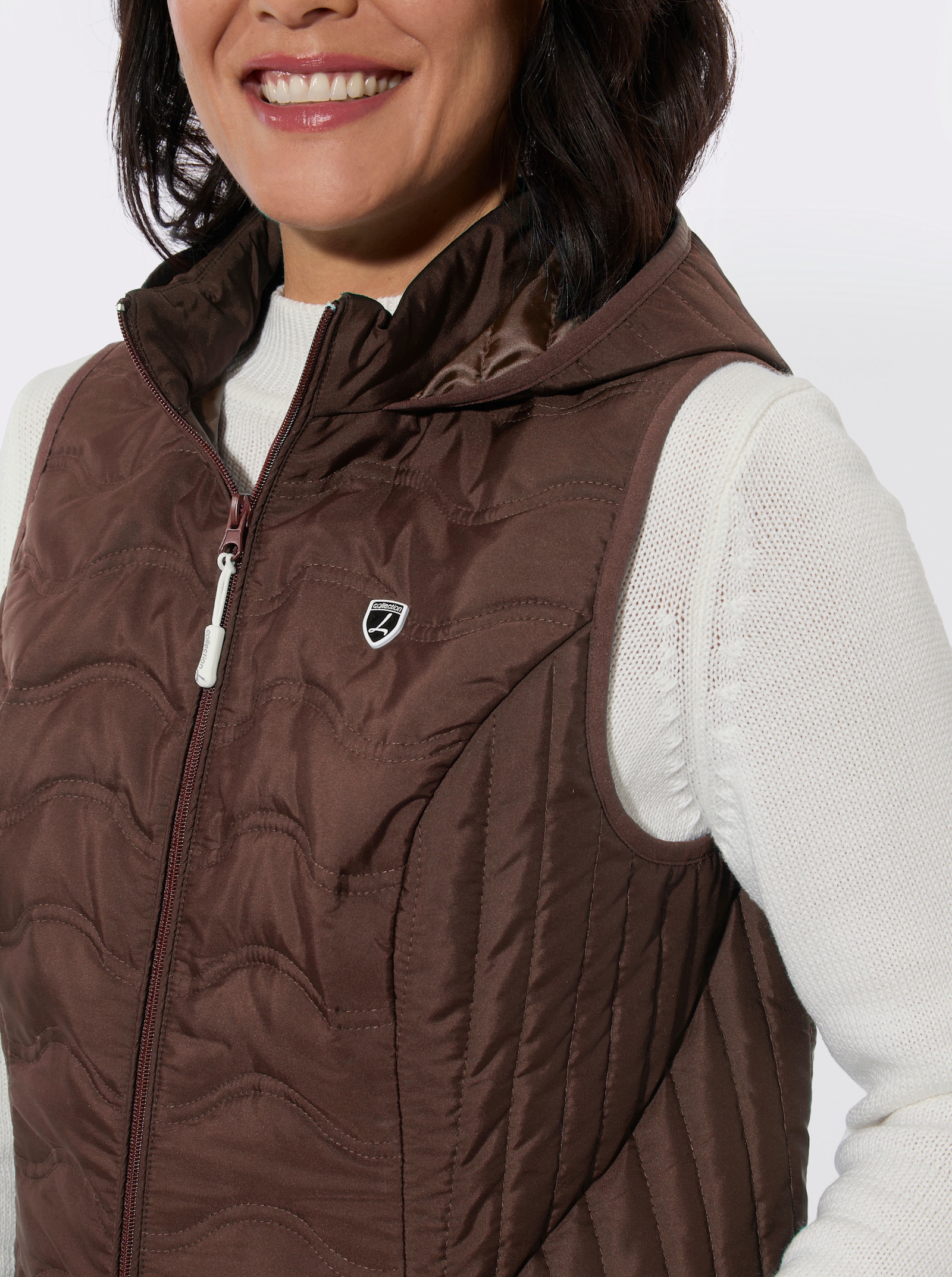 Steppweste mit verschiedener Steppung - schoko