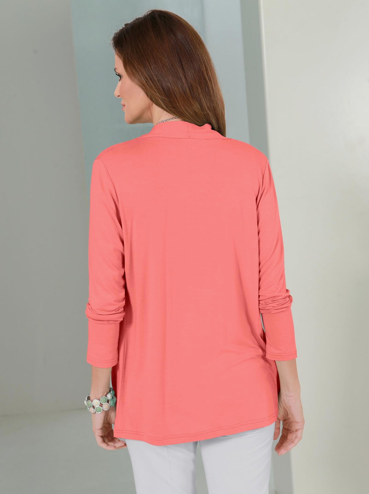 Shirtjacke - korallenrot