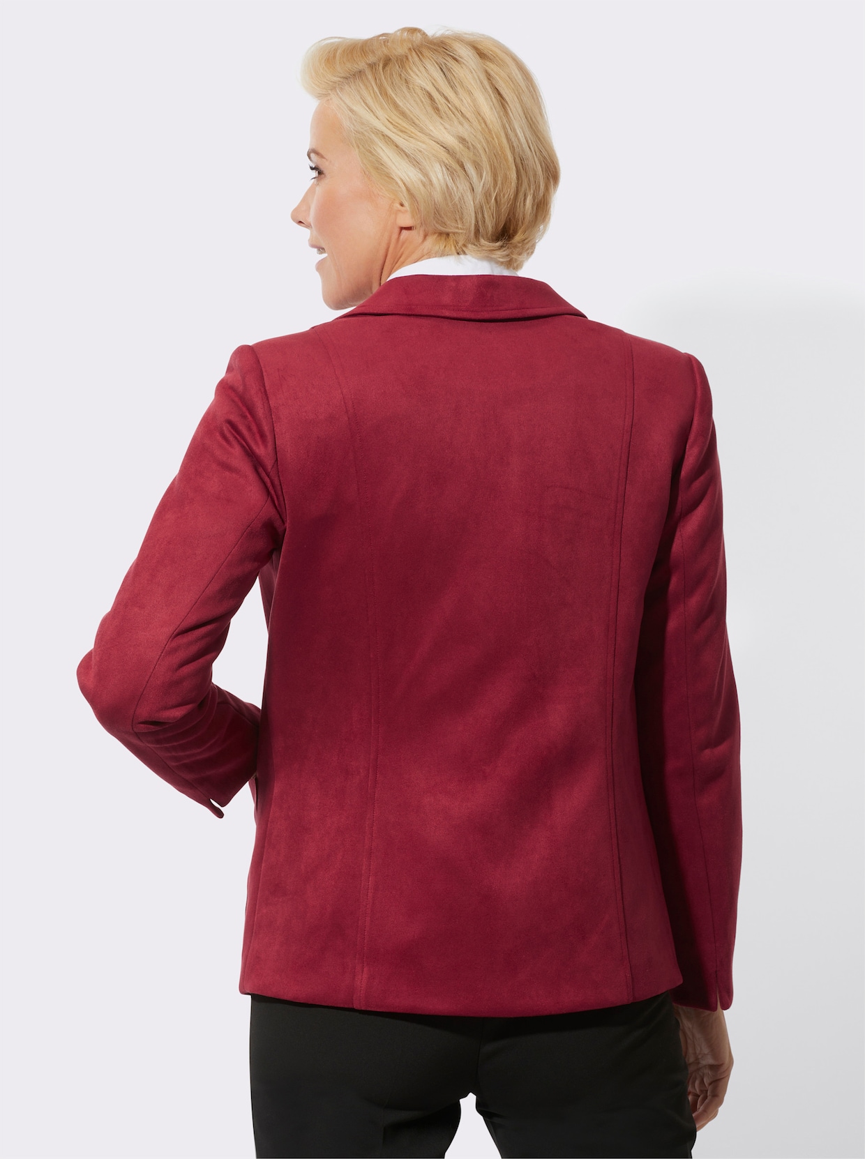 Blazer van imitatieleer - donkerrood