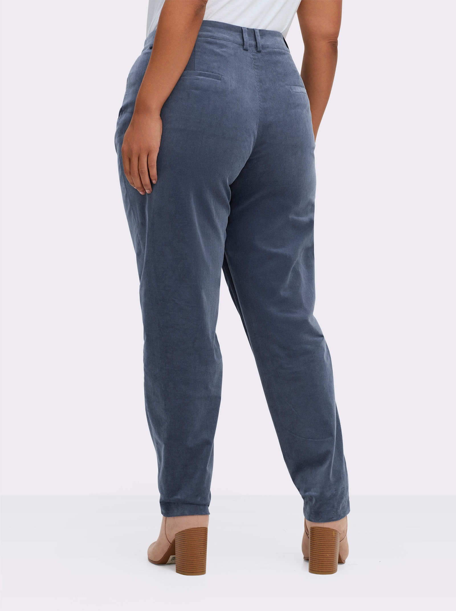 sheego Chinohose mit dehnbaren Nähten - rauchblau