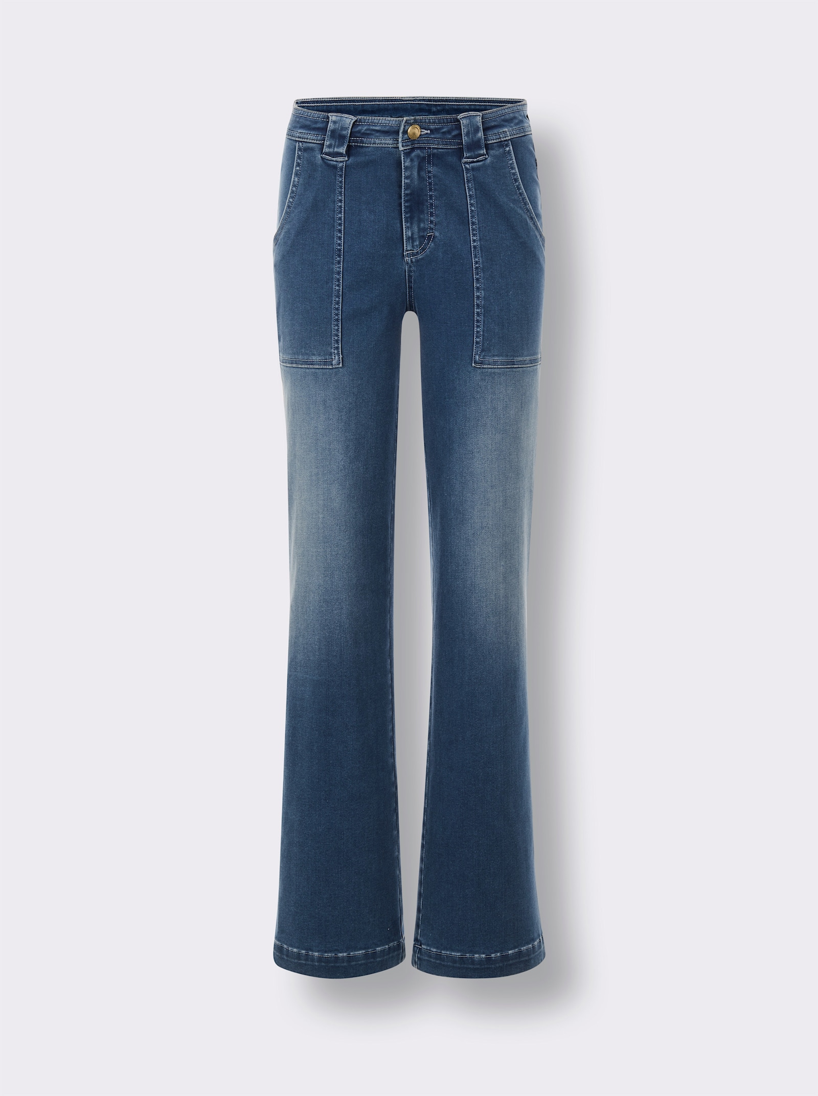 CREATION L PREMIUM Schlagjeans mit leichter Waschung - blue-bleached