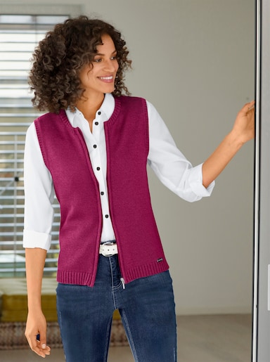 gilet en tricot - fuchsia