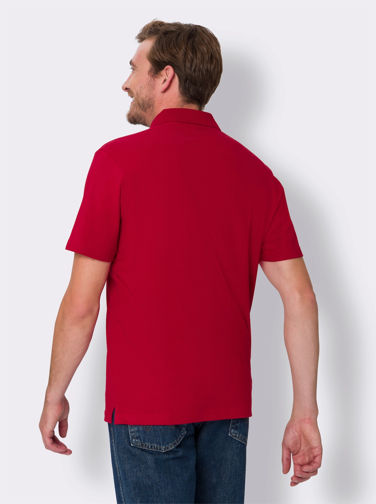 Poloshirt met korte mouwen - rood/marine