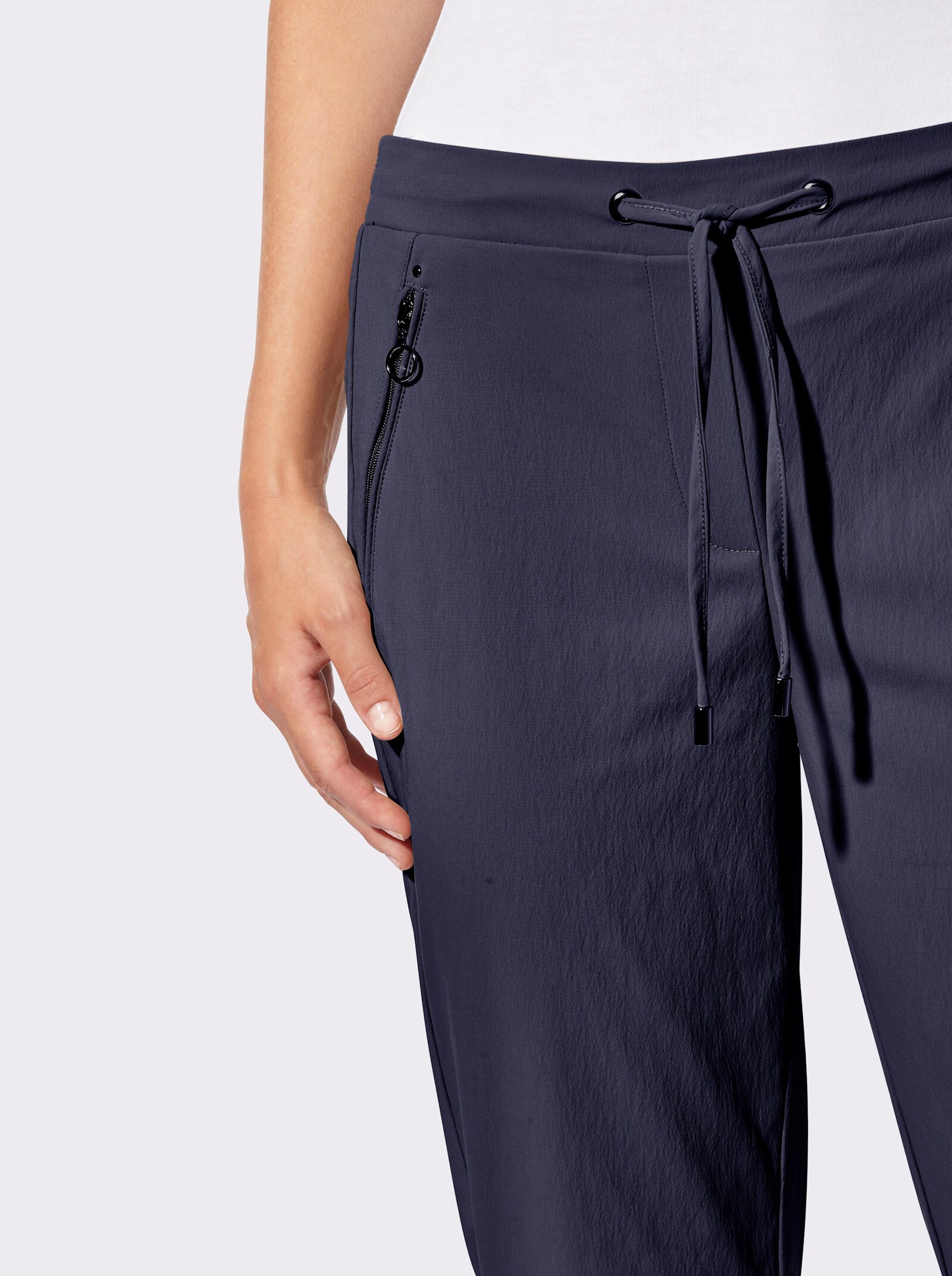 Schlupfhose mit silberfarbigen Details - marine